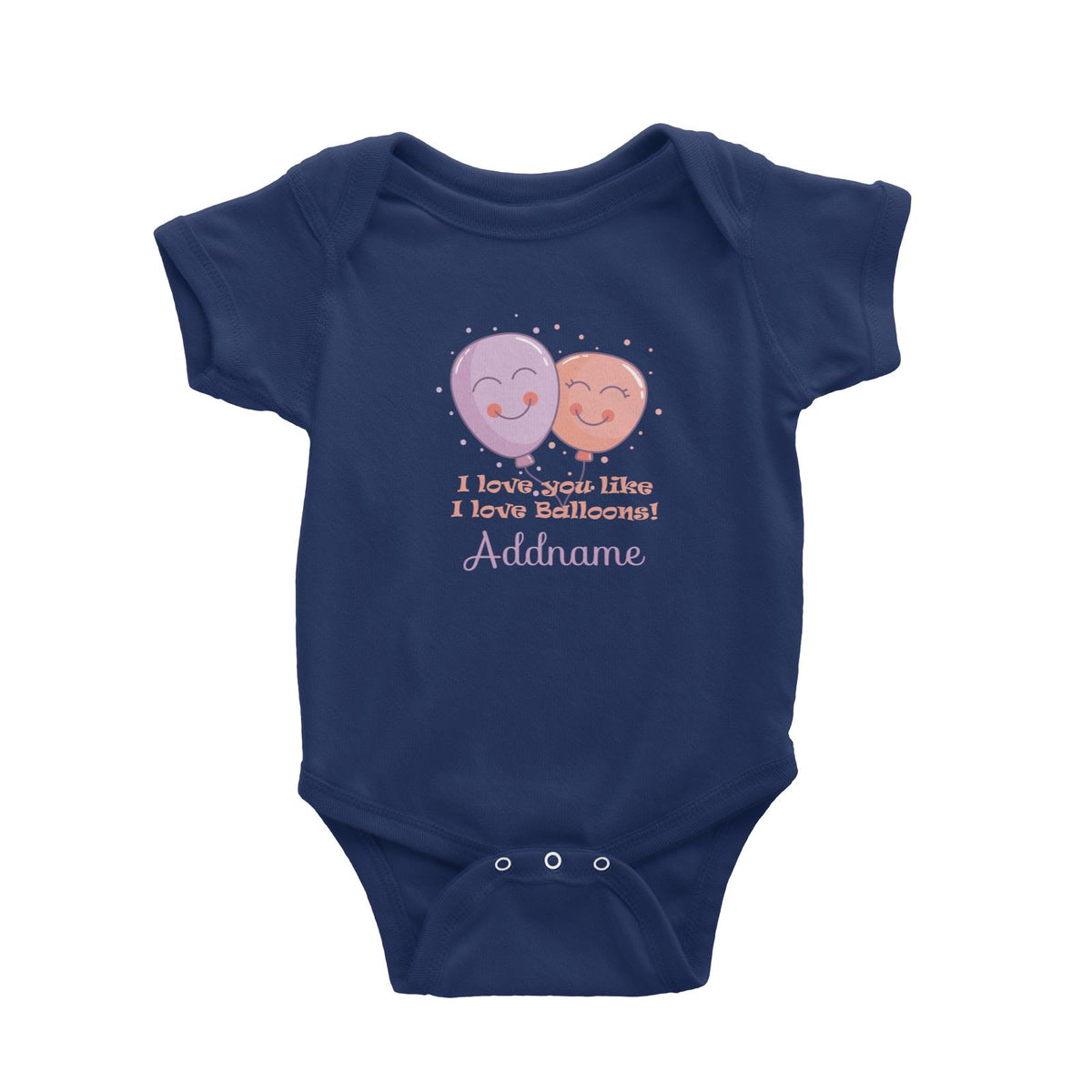 Cute Balloons I Love You Like I Love Balloons Addname Baby Romper