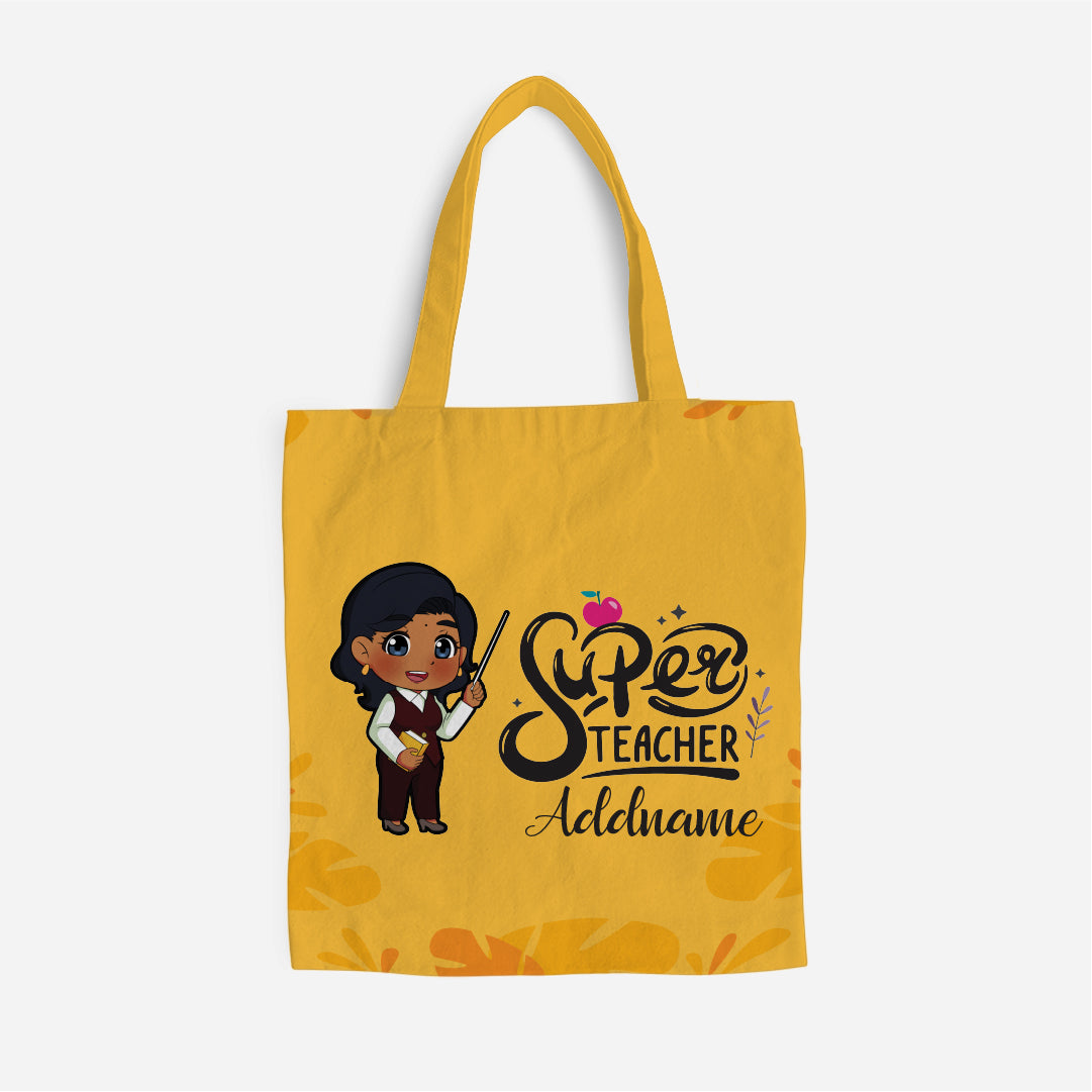 Chibi Super Teacher Indian Female Teacher Full Print Tote Bag