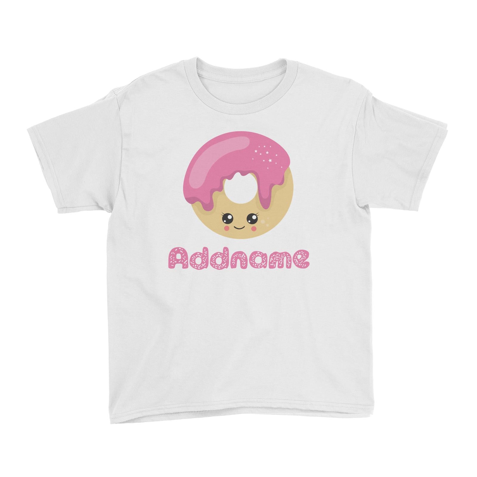 Magical Sweets Pink Donut Addname Kid's T-Shirt