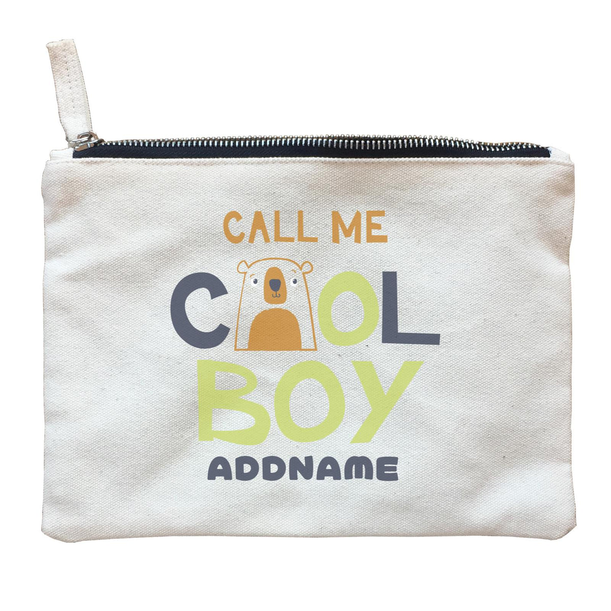 Call Me Cool Boy Bear Addname Zipper Pouch