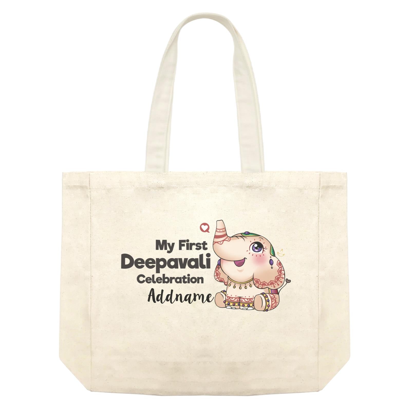 Deepavali Cute Decorative Ganesha My First Deepavali Celebration Addname Shopping Bag