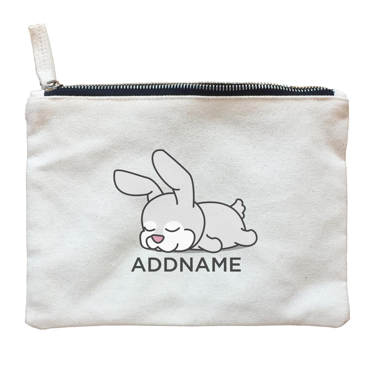 Lazy Bunny Addname Zipper Pouch