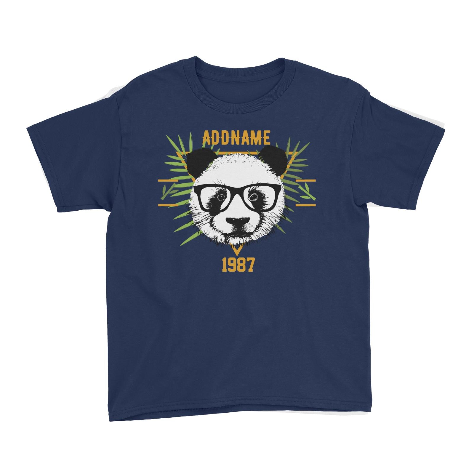 Jersey Panda With Glasses Personalizable with Name and Year Kid's T-Shirt