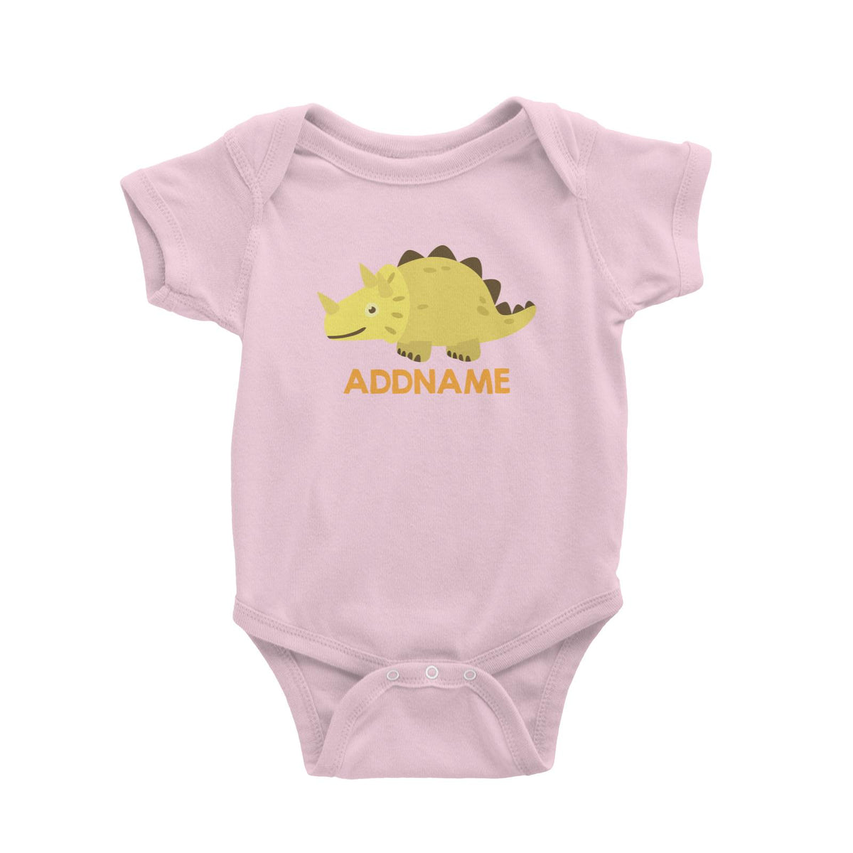 Cute Triceratops Dinosaur Personalizable Design Baby Romper