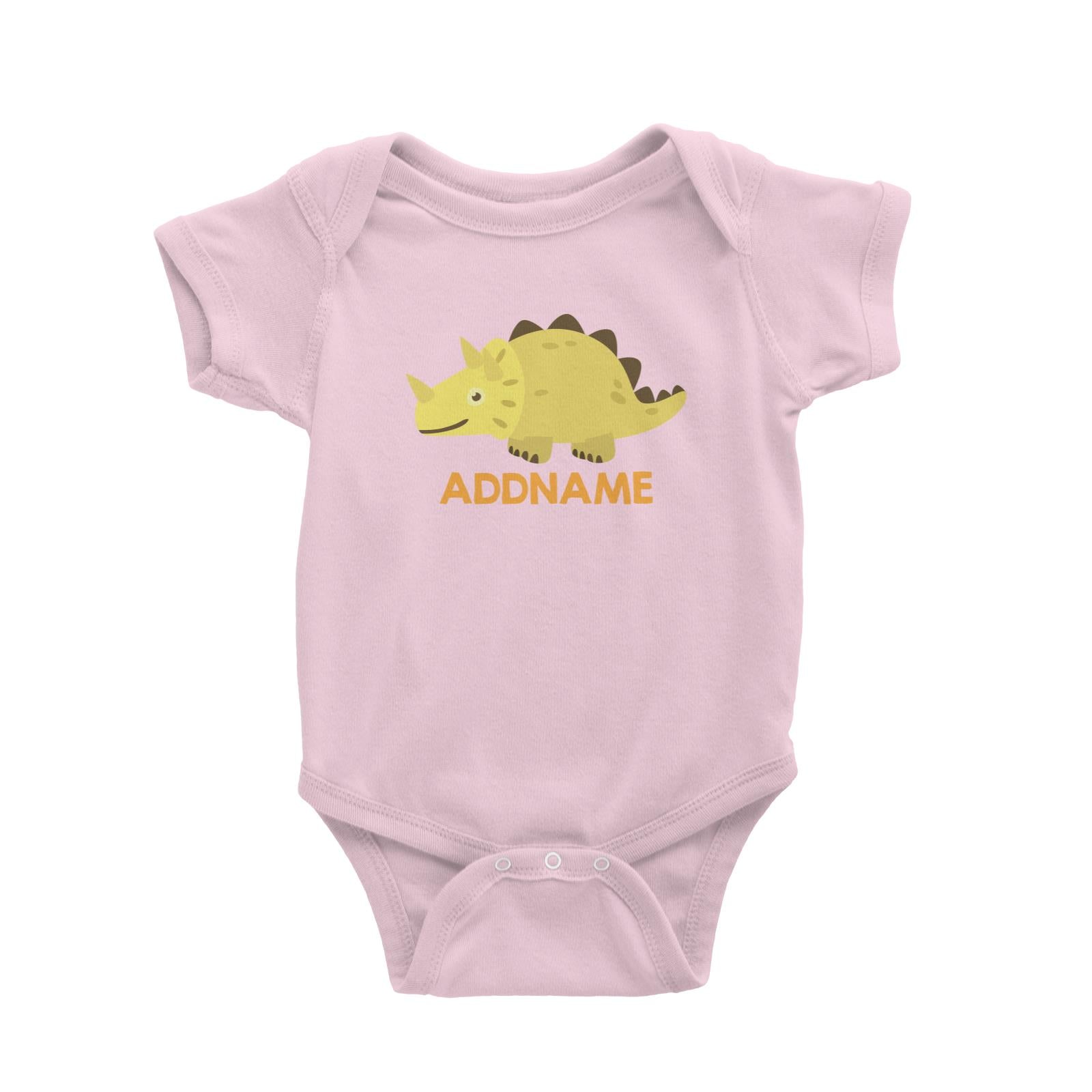 Cute Triceratops Dinosaur Personalizable Design Baby Romper