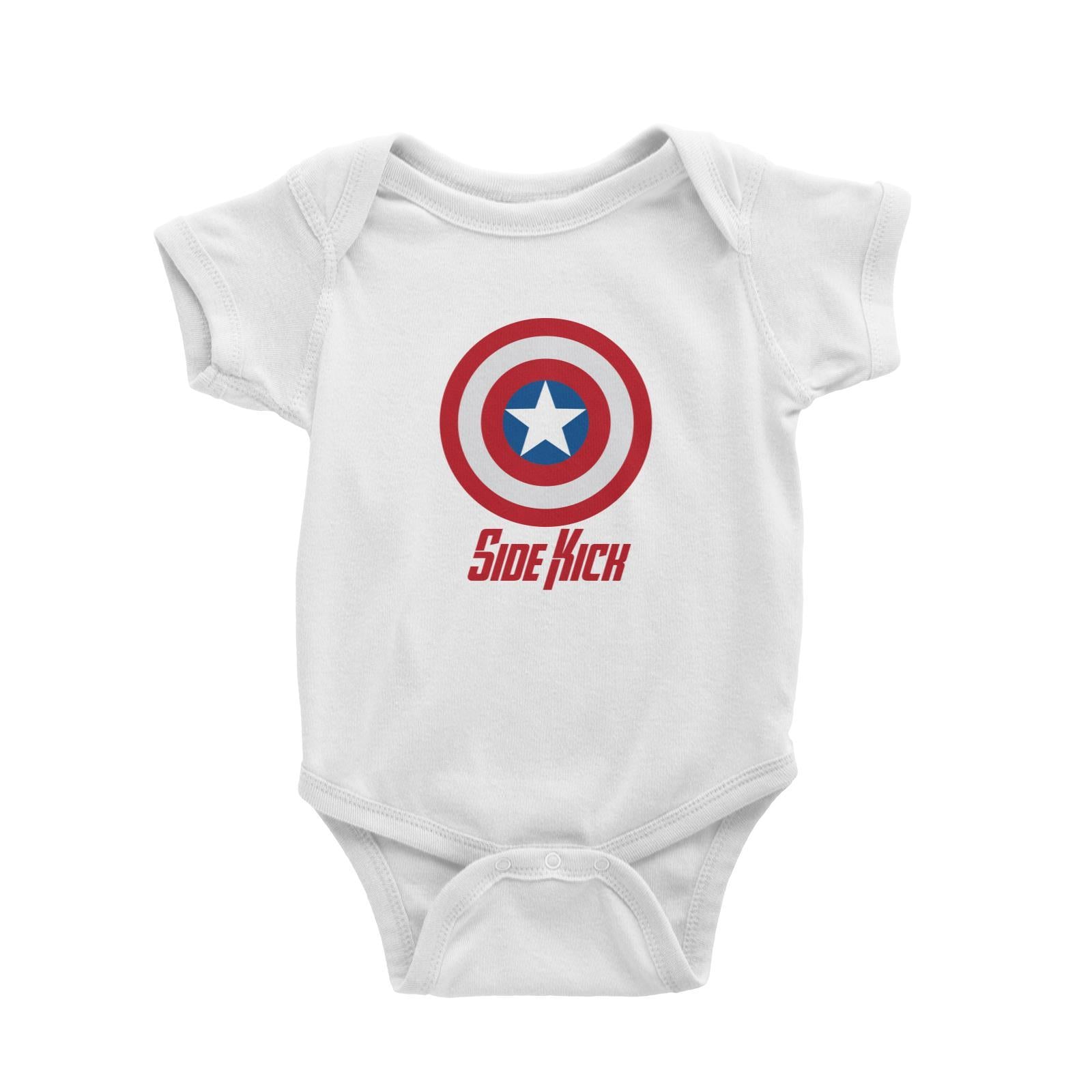 Superhero Shield Side Kick Baby Romper  Matching Family
