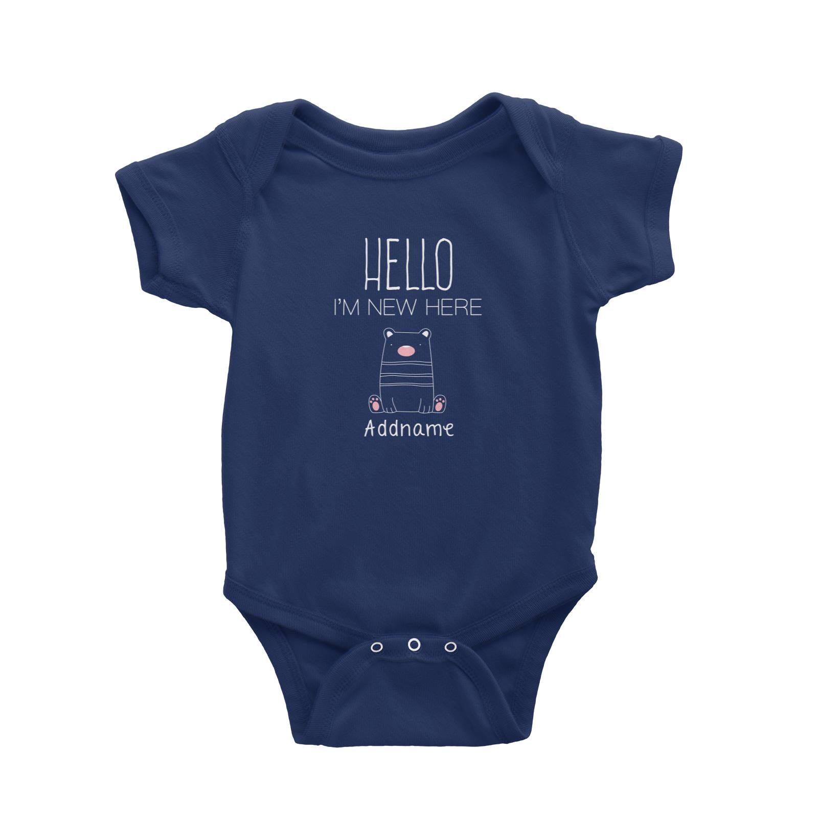 Cute Animals and Friends Series 2 Bear Hello I'm New Here Addname Baby Romper
