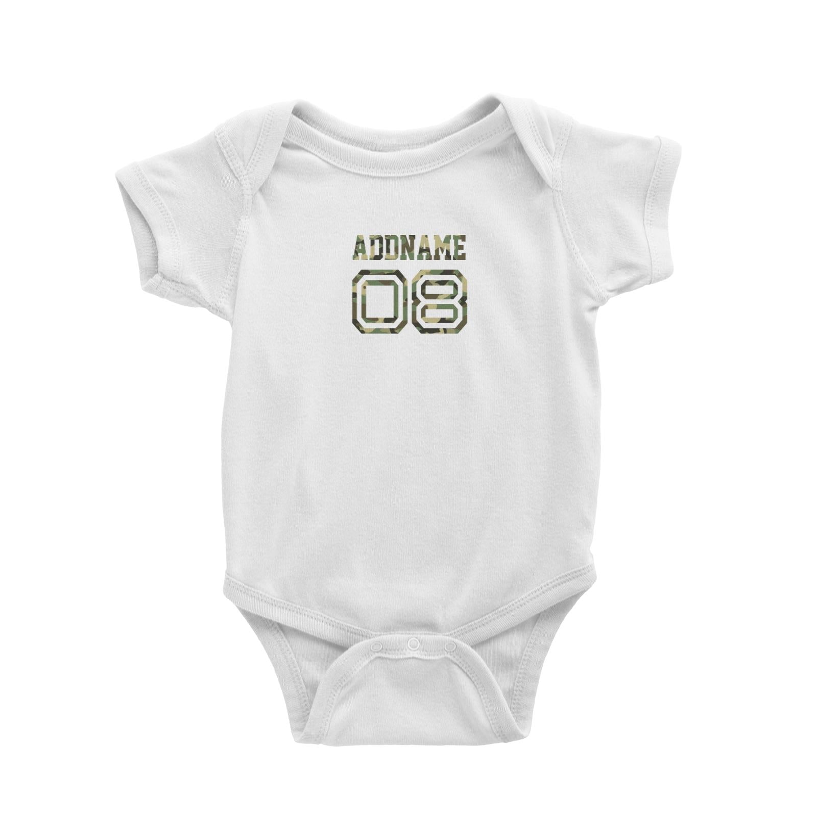 Camo Name Number Family Addname Baby Romper