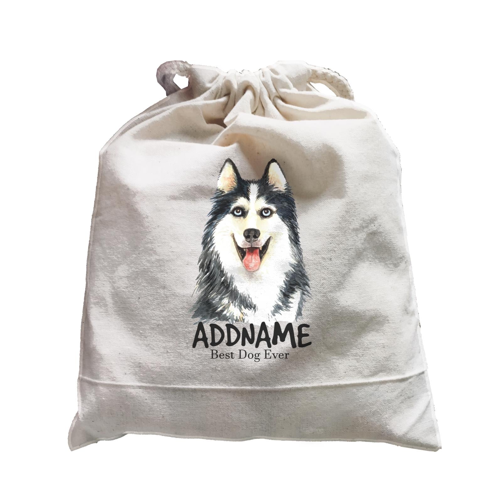 Watercolor Dog Siberian Husky Best Dog Ever Addname Satchel