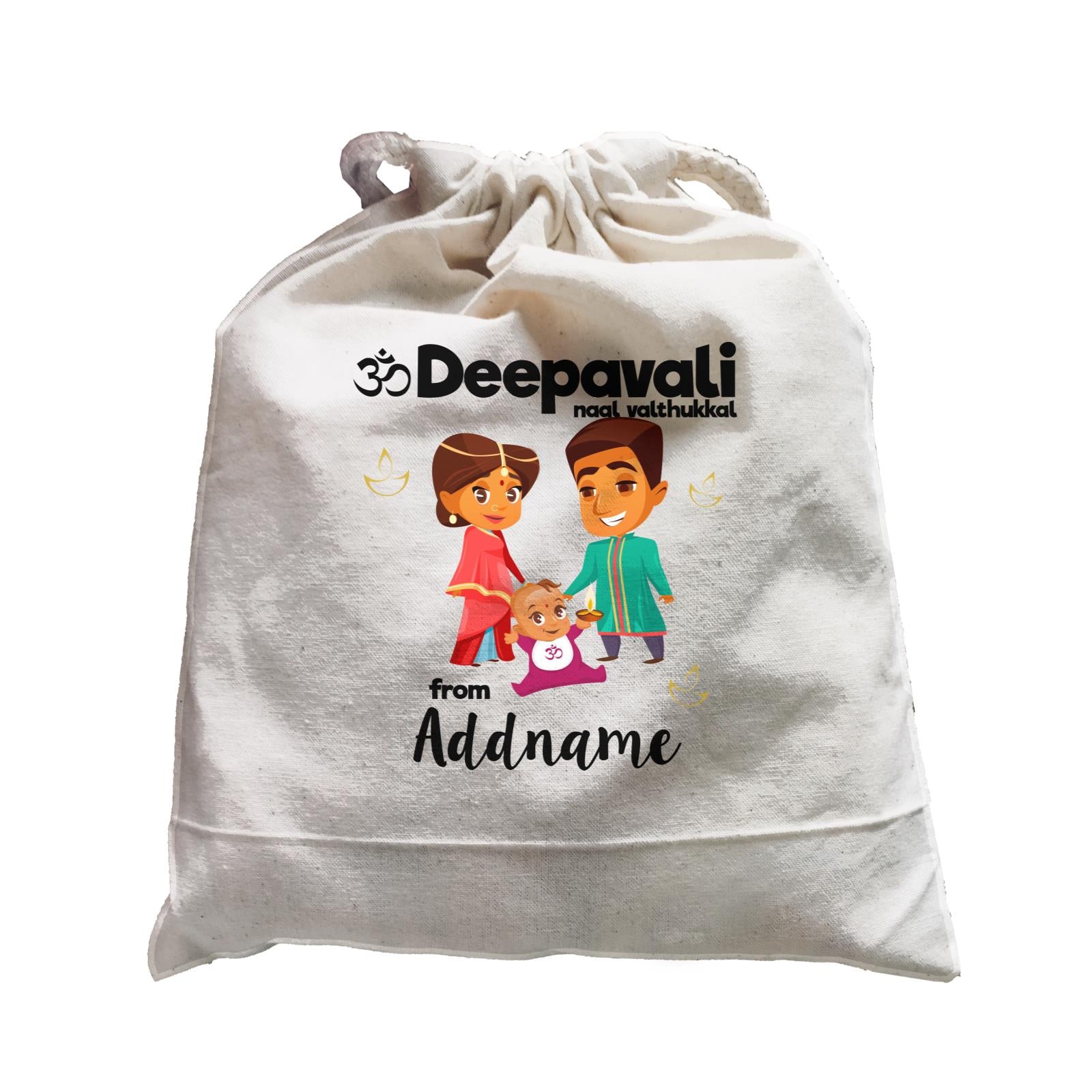 Cute Family Of Three OM Deepavali From Addname Satchel