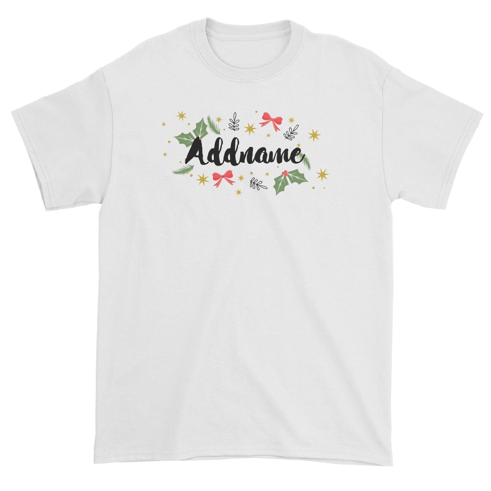 Christmas Elements Addname Unisex T-Shirt  Personalizable Designs Lettering Matching Family
