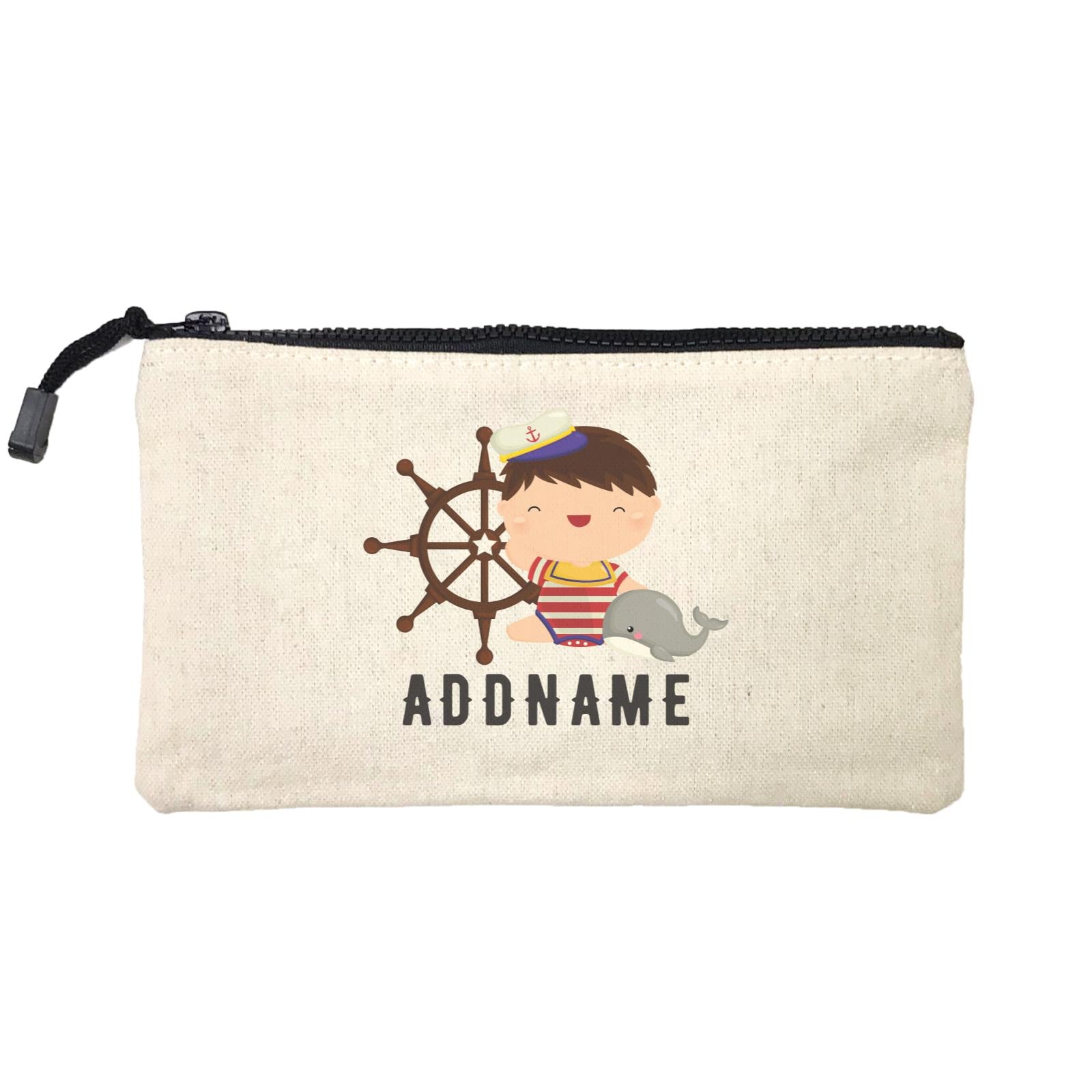 Birthday Sailor Baby Boy Ship With Wheel Addname Mini Accessories Stationery Pouch