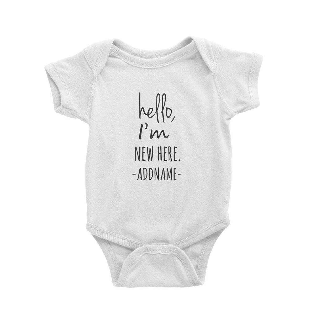 Hello I'm New Here Addname Baby Romper Personalizable Designs Basic Newborn