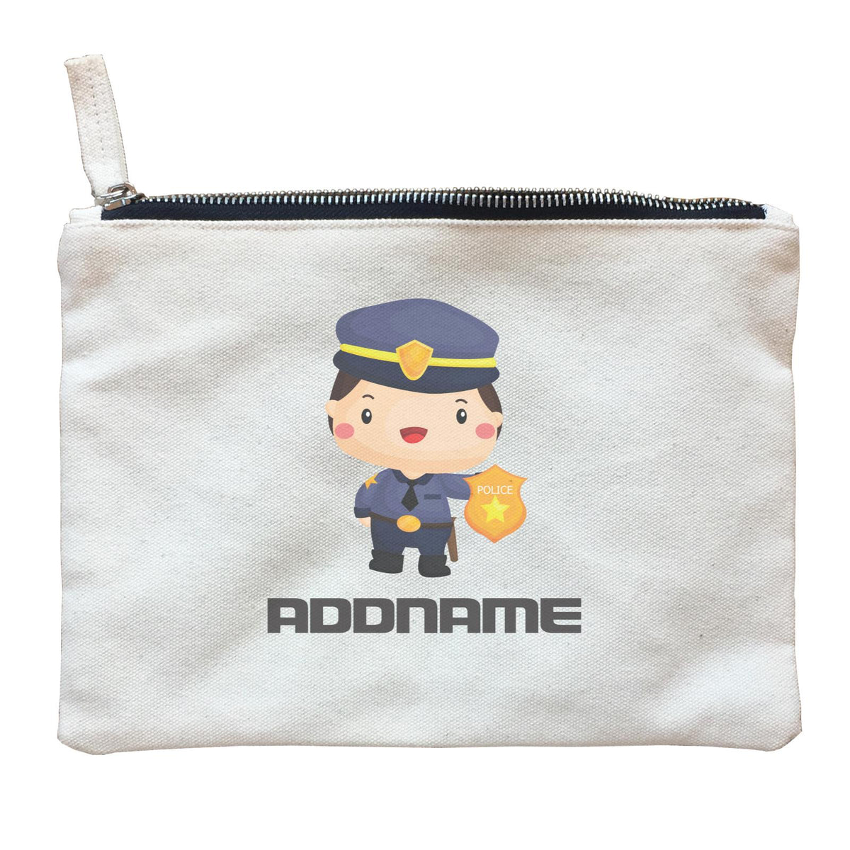 Birthday Police Officer Boy In Suit Addname Zipper Pouch