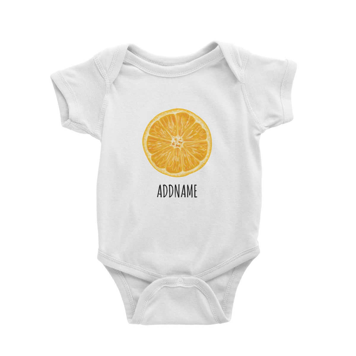 Fresh Orange White White Baby Romper