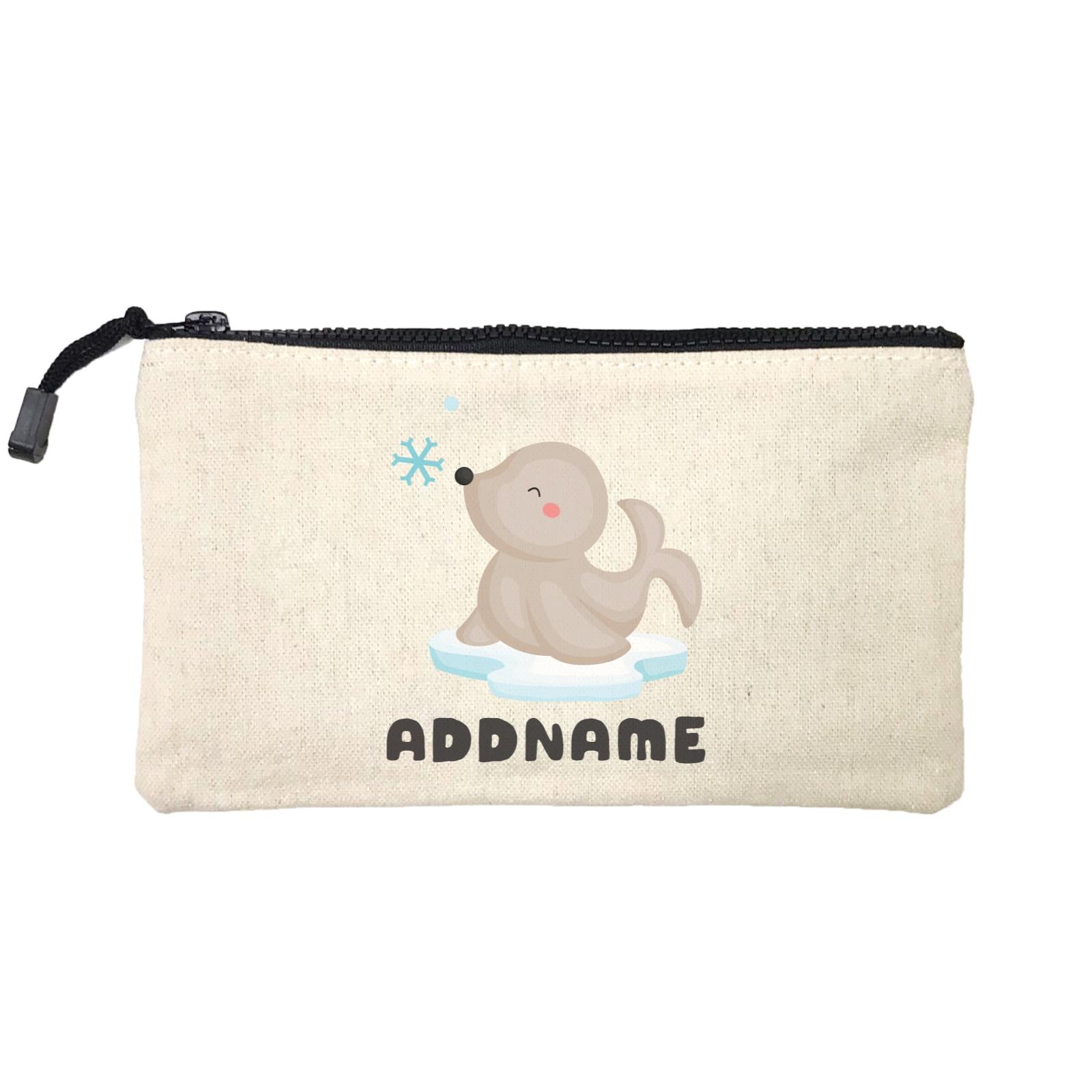 Birthday Winter Animals Happy Snow Seal Addname Mini Accessories Stationery Pouch