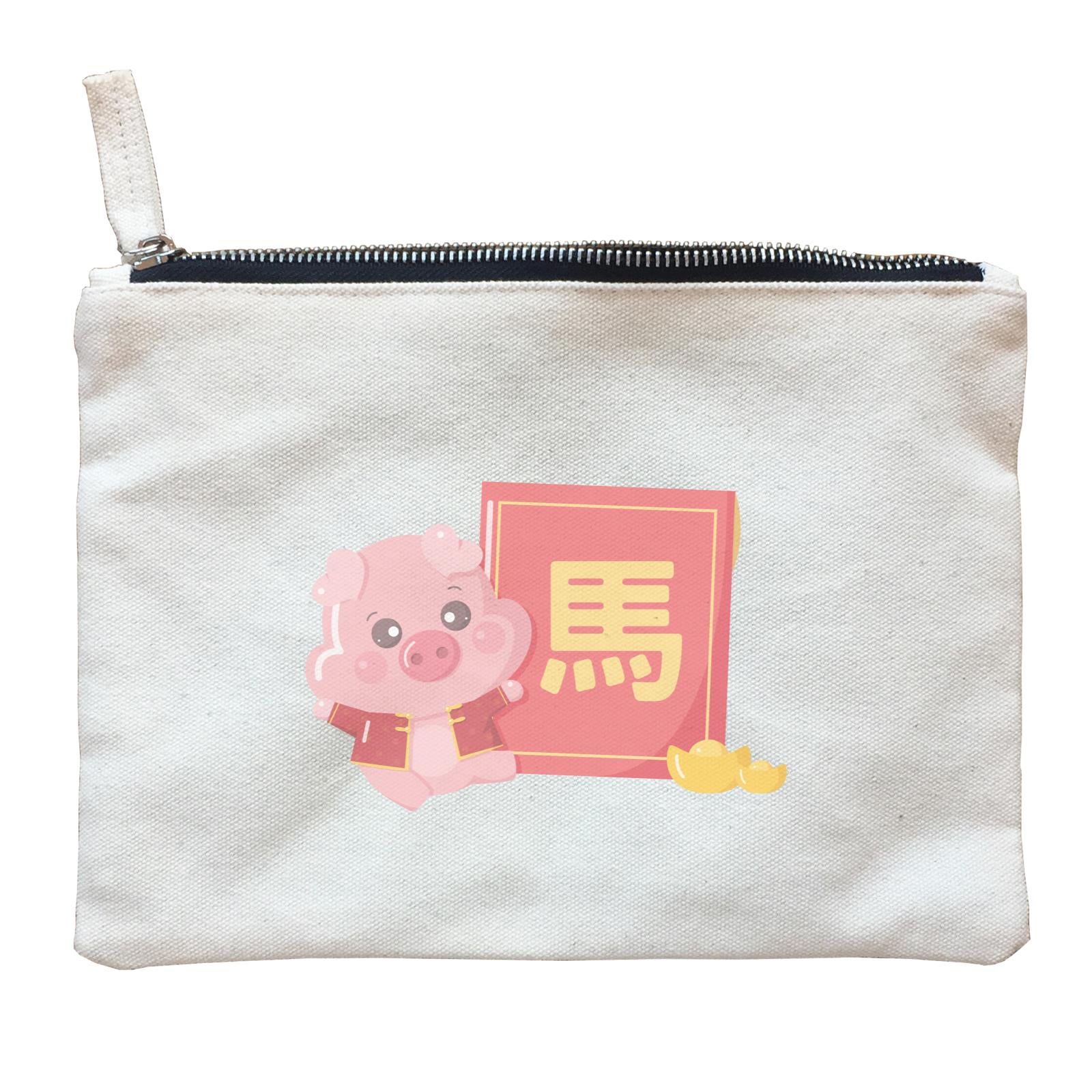 Chinese New Year Cute Pig Angpau Boy Accessories With Addname Zipper Pouch