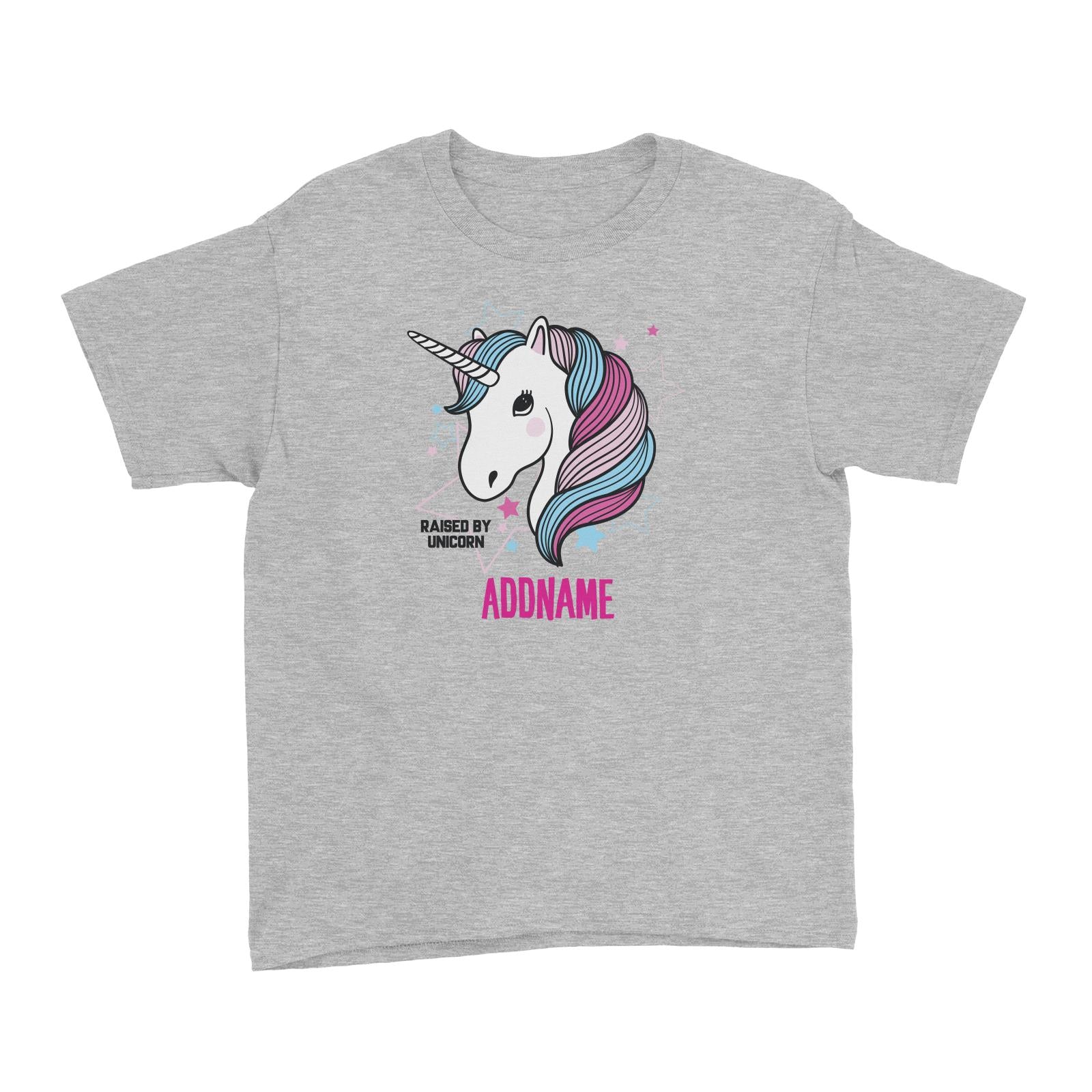 Cool Vibrant Series Raised By Unicorn Addname Kid's T-Shirt