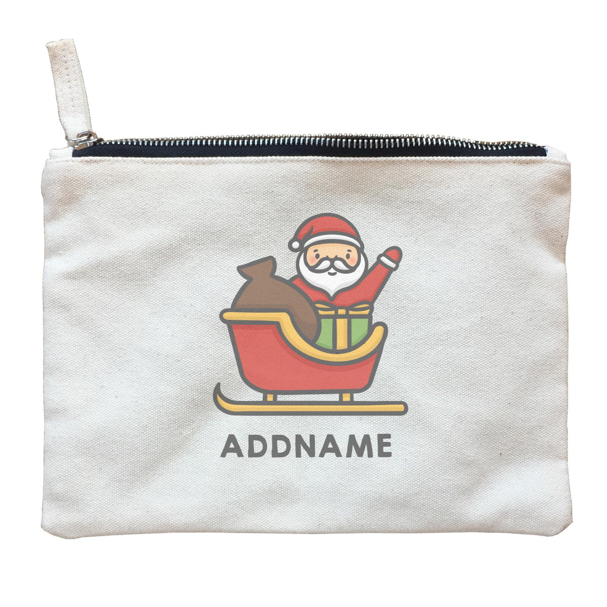 Xmas Cute Santa Addname Zipper Pouch