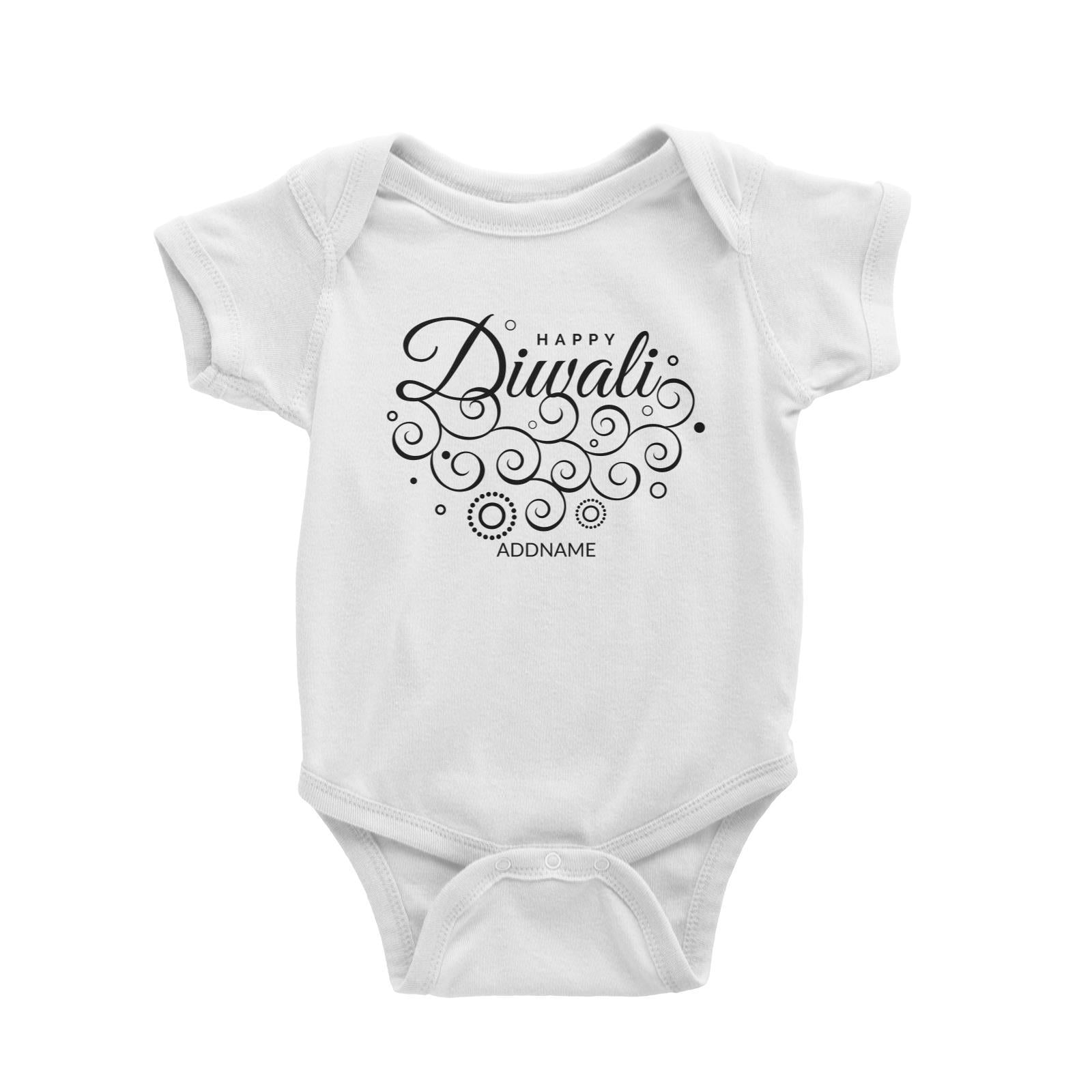 Decorative Happy Diwali Greetings Addname Baby Romper