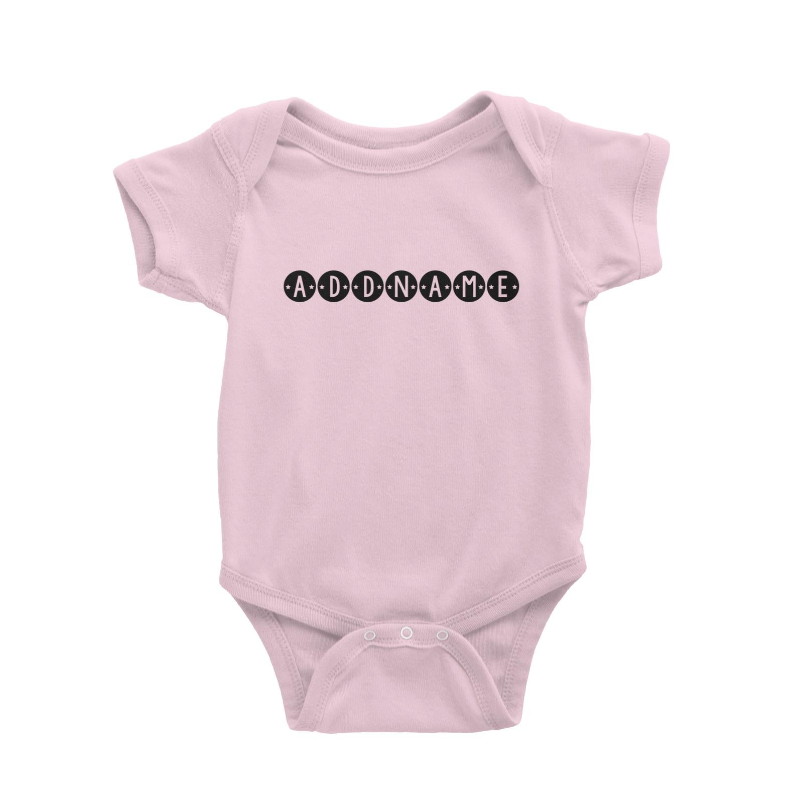 Baby Addname in Circles Baby Romper Personalizable Designs Basic Newborn