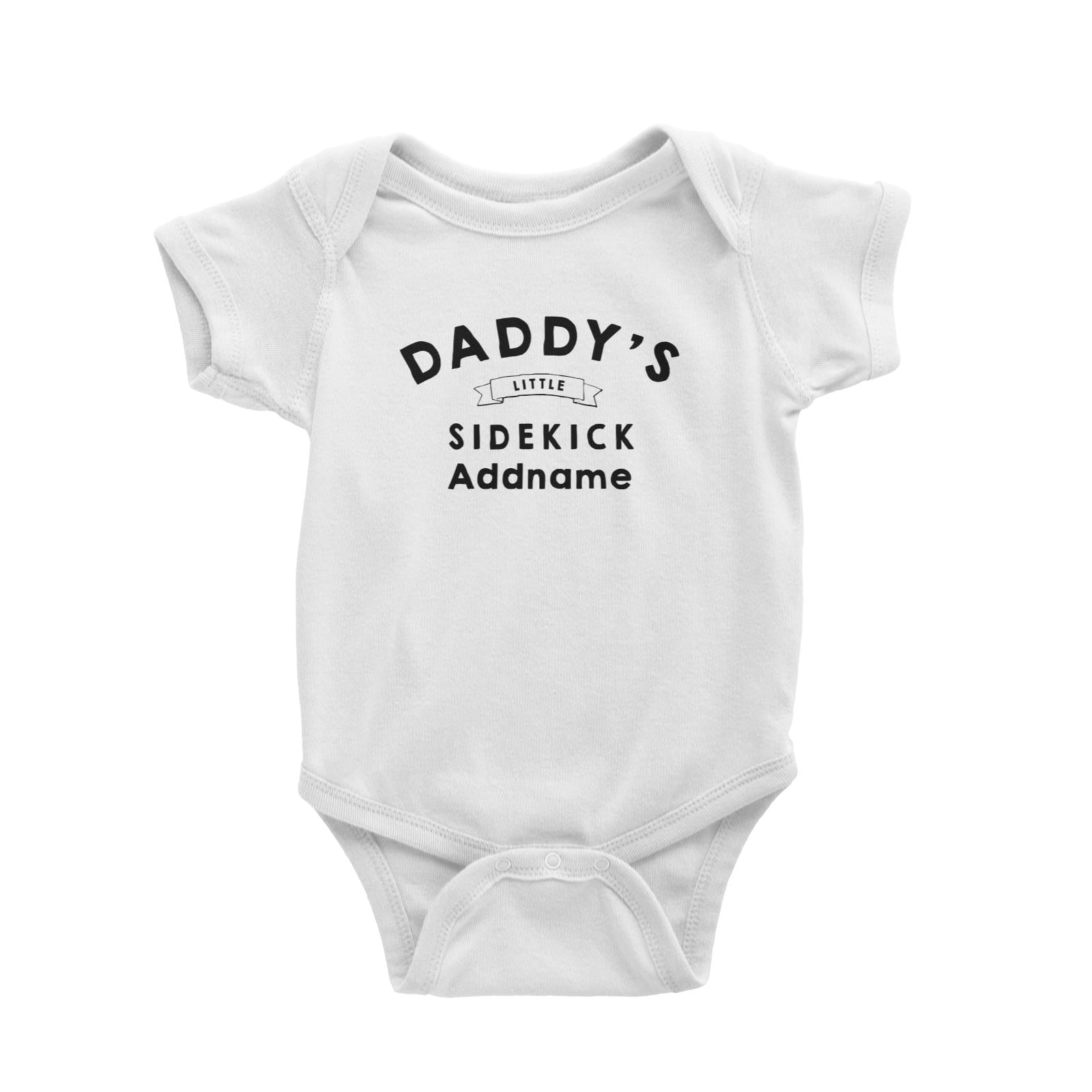 Daddy's Little Sidekick White Baby Romper
