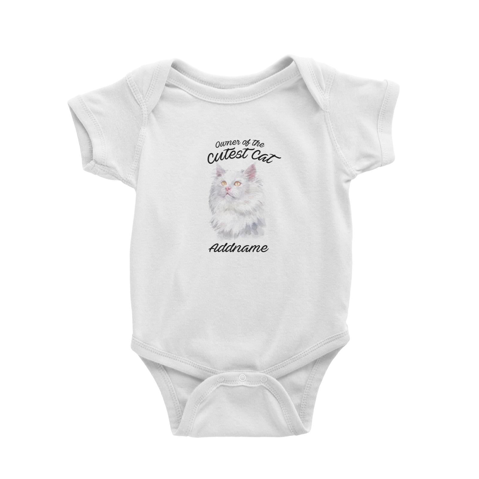 Watercolor Owner Of The Cutest Cat Deutsch Langhaar Katzen Addname Baby Romper