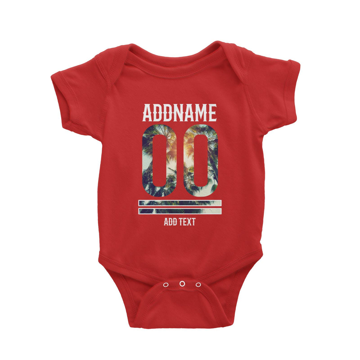 Beach Trees Pattern Jersey Personalizable with Name Number and Text Baby Romper