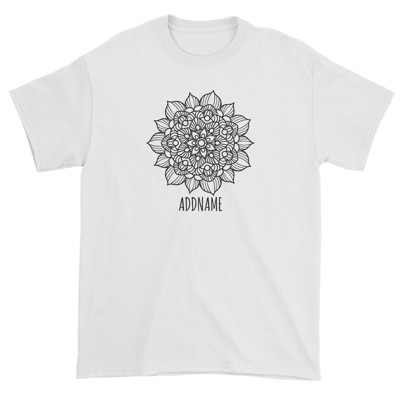 Monochrome Mandala 2 Addname Unisex T-Shirt