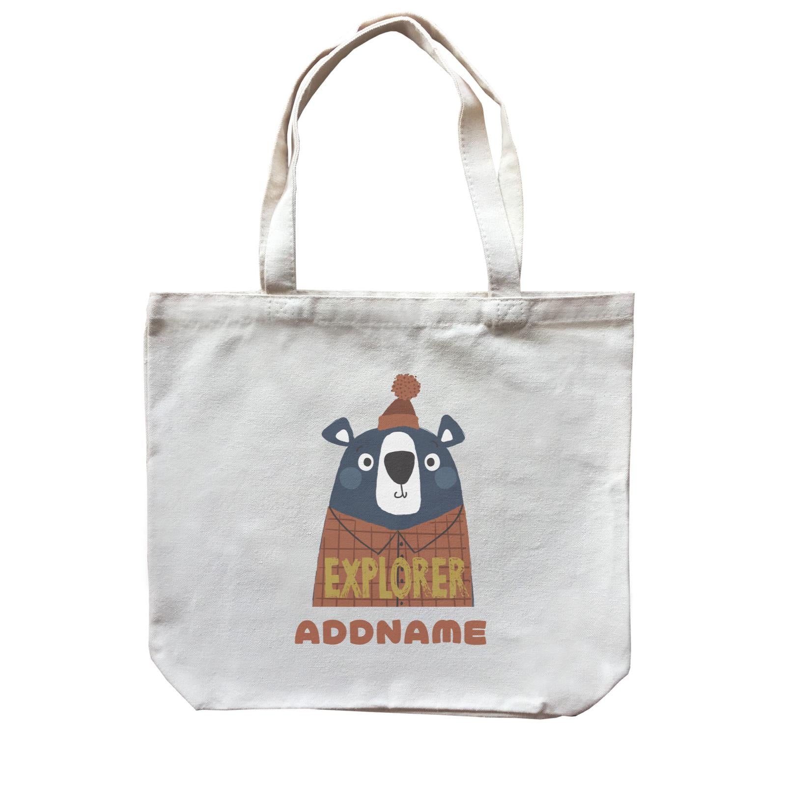 Explorer Bear in Pajamas Addname Canvas Bag