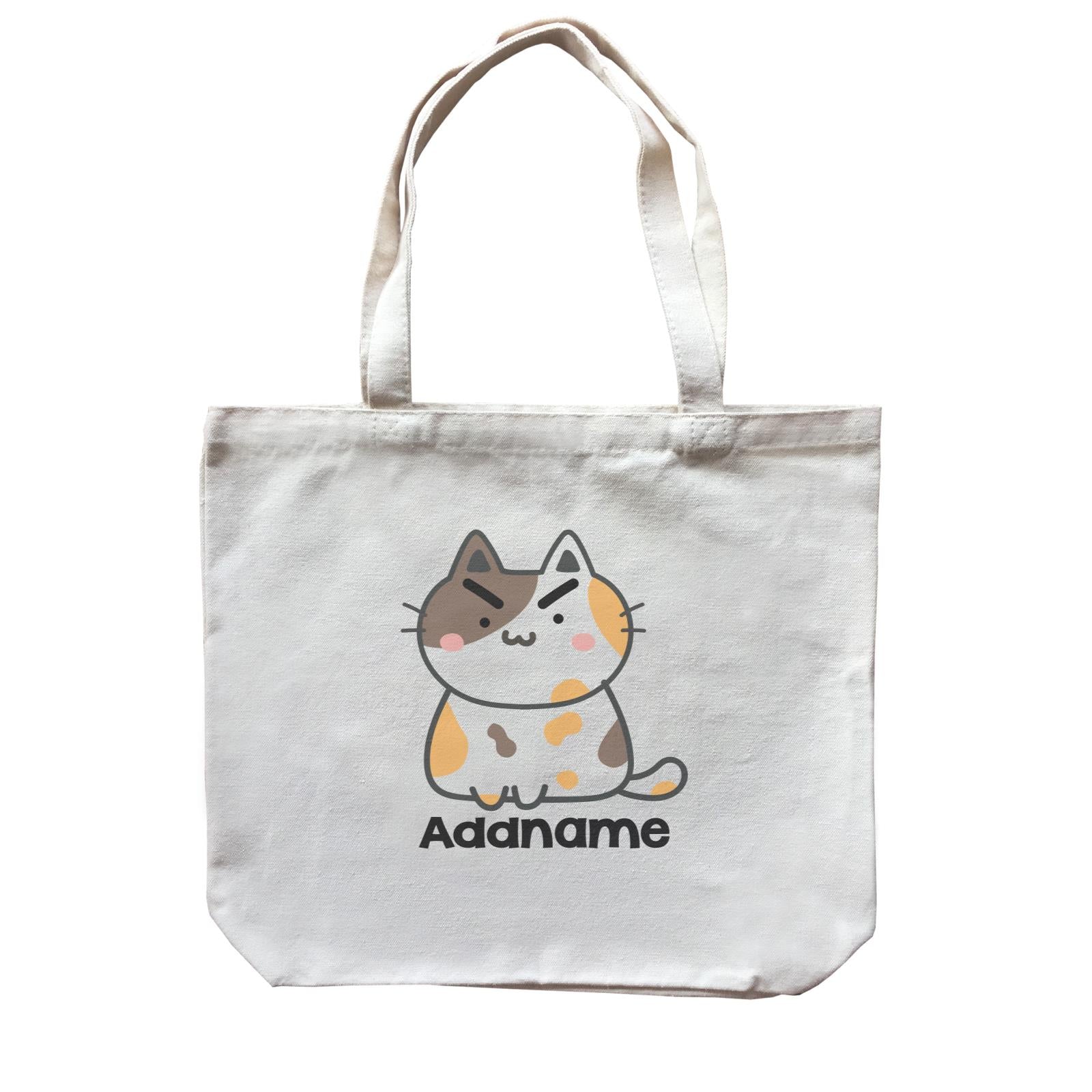 Drawn Adorable Cats Angry Cat Addname Canvas Bag