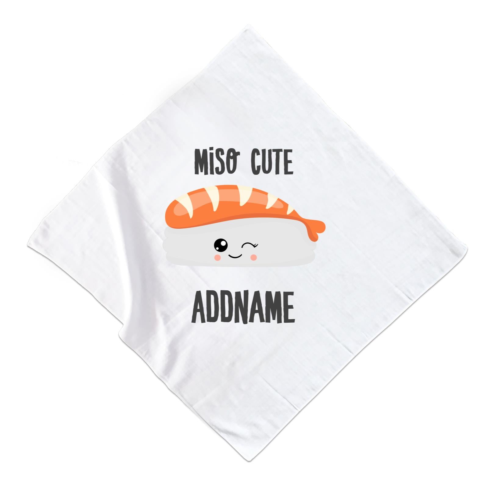 Miso Cute Salmon Sushi Addname Muslin Muslin Square