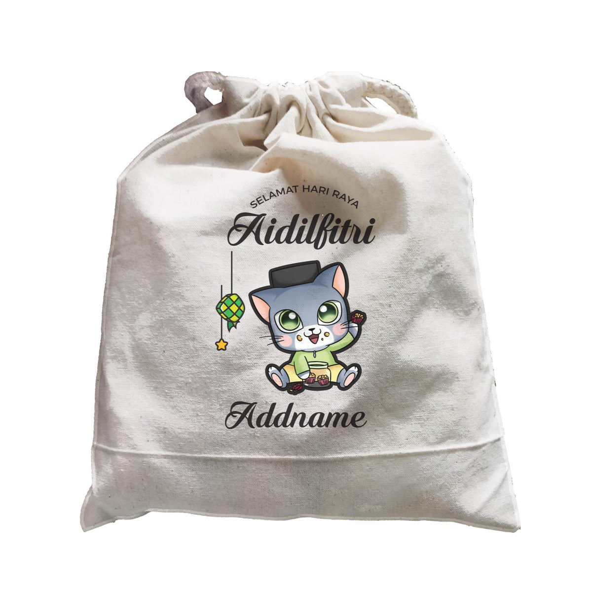 Raya Cute Animals Baby Boy Cat Wishes Selamat Hari Raya Aidilfitri Satchel