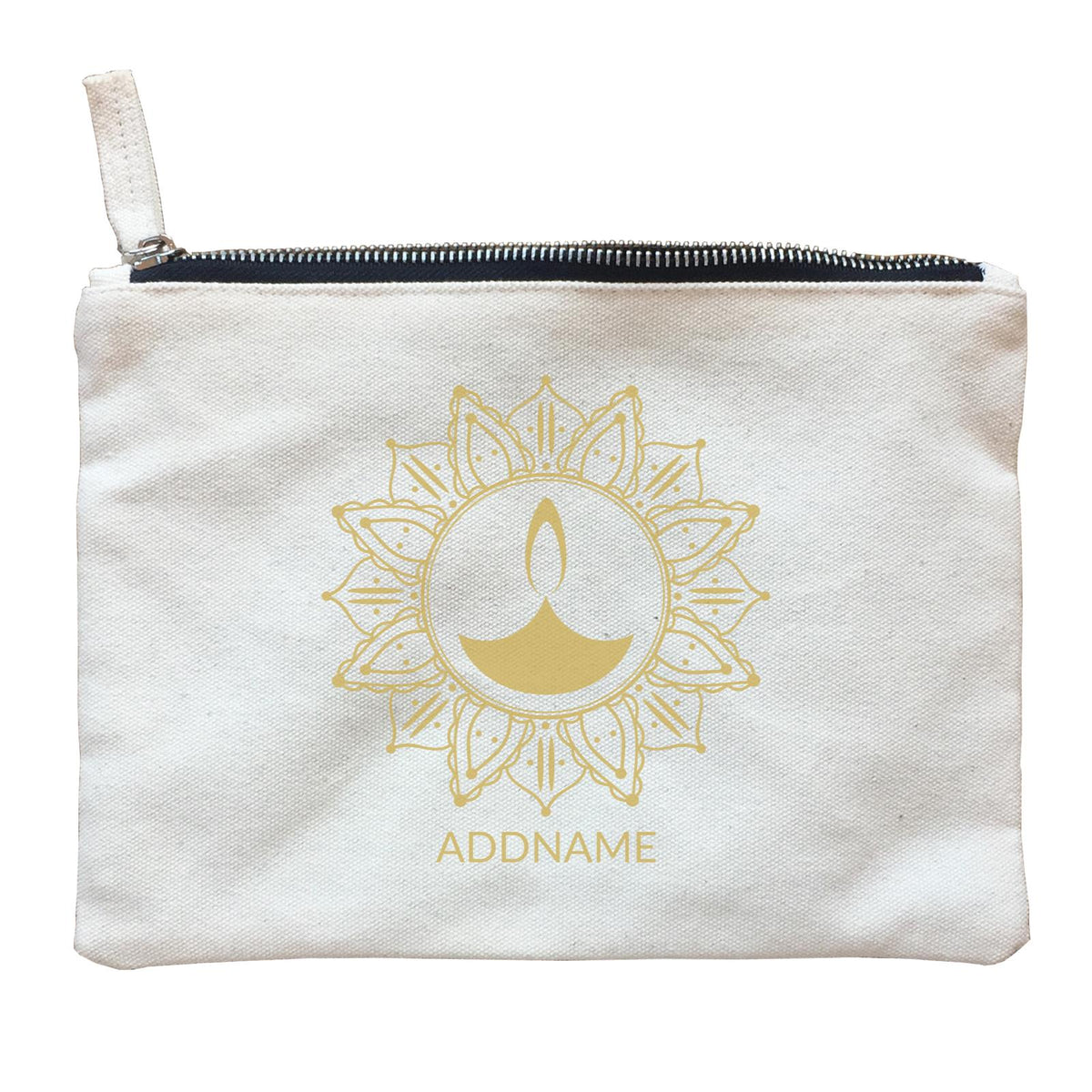 Ornamental Diyas Decorative Addname Zipper Pouch