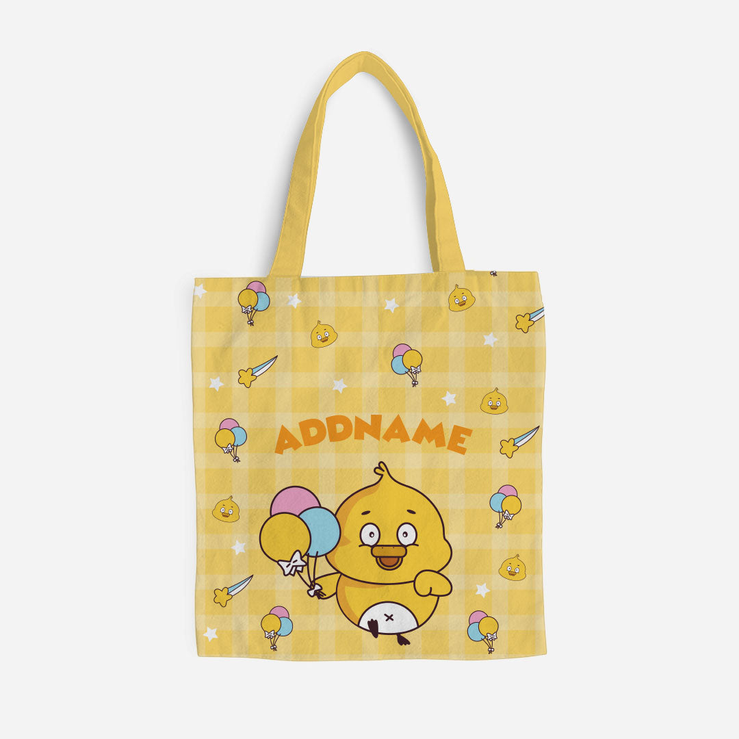 Cute Doodle Series Full Print Canvas Bag - Orange Grooving Duck