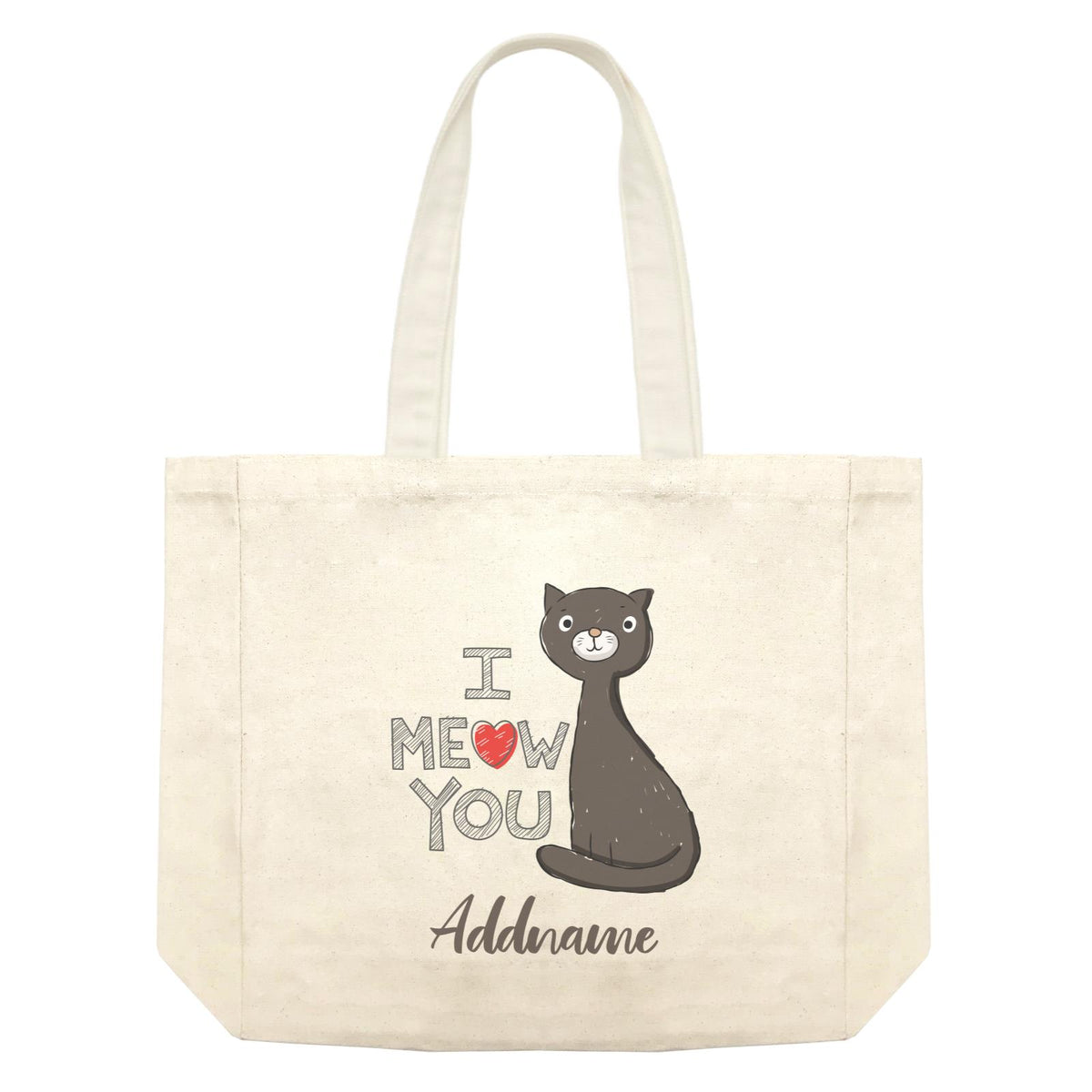 Cool Cute Animals Cats I Meow You Addname Shopping Bag