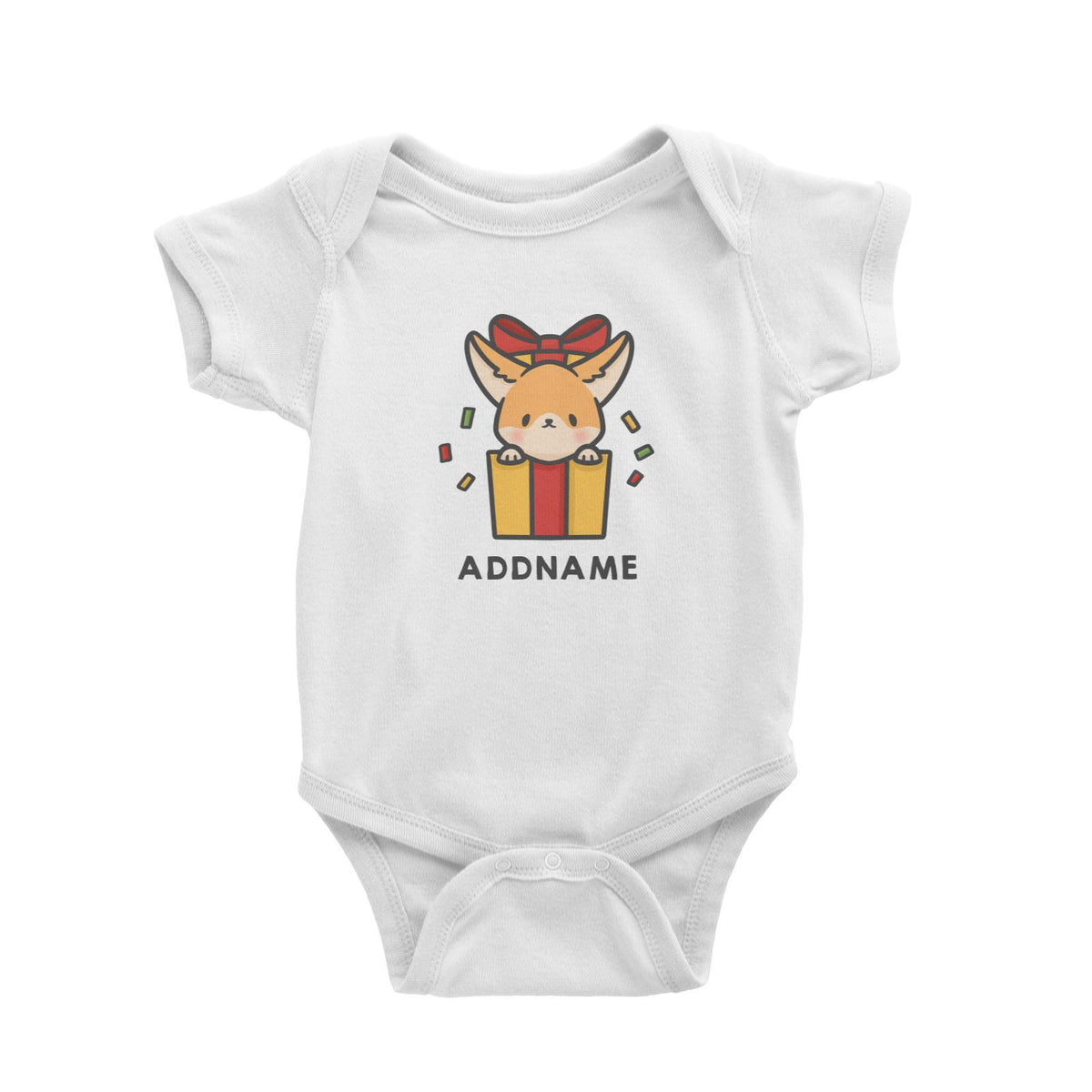 Xmas Cute Dog In Gift Box Addname Accessories Baby Romper