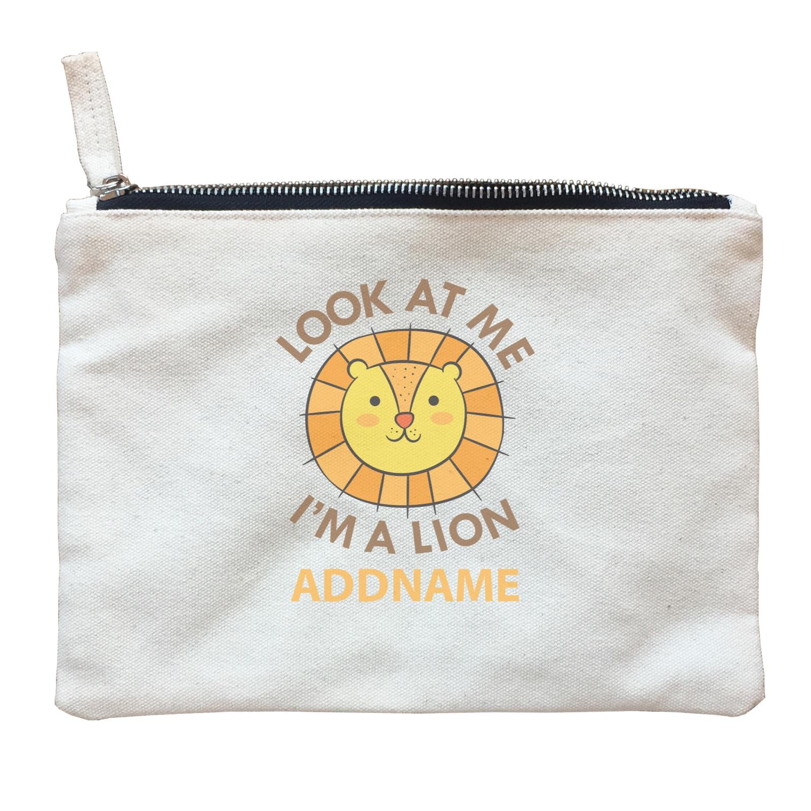 Cool Cute Animals Lion Look At Me I'm A Lion Addname Zipper Pouch