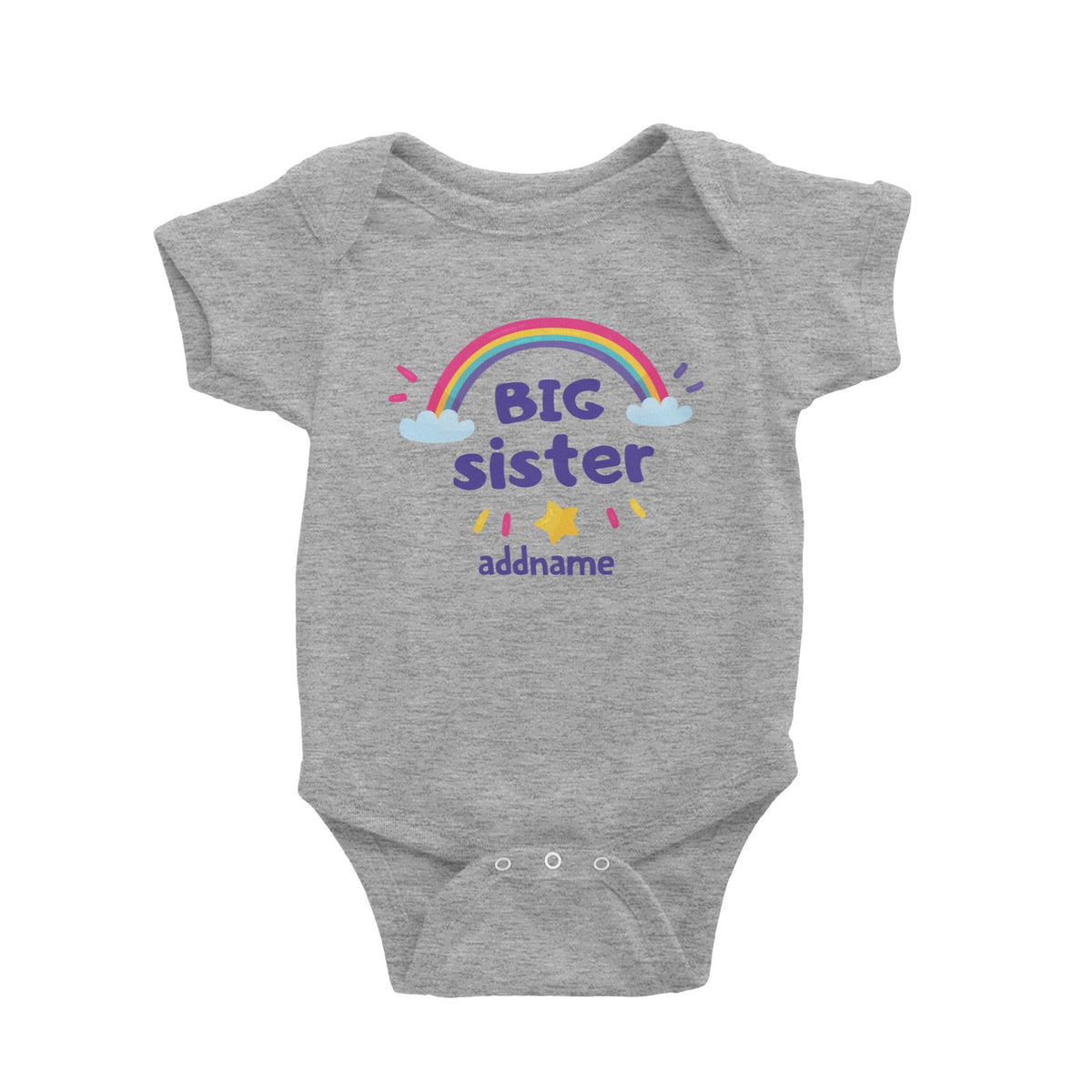 Cute Rainbow Big Sister Baby Romper