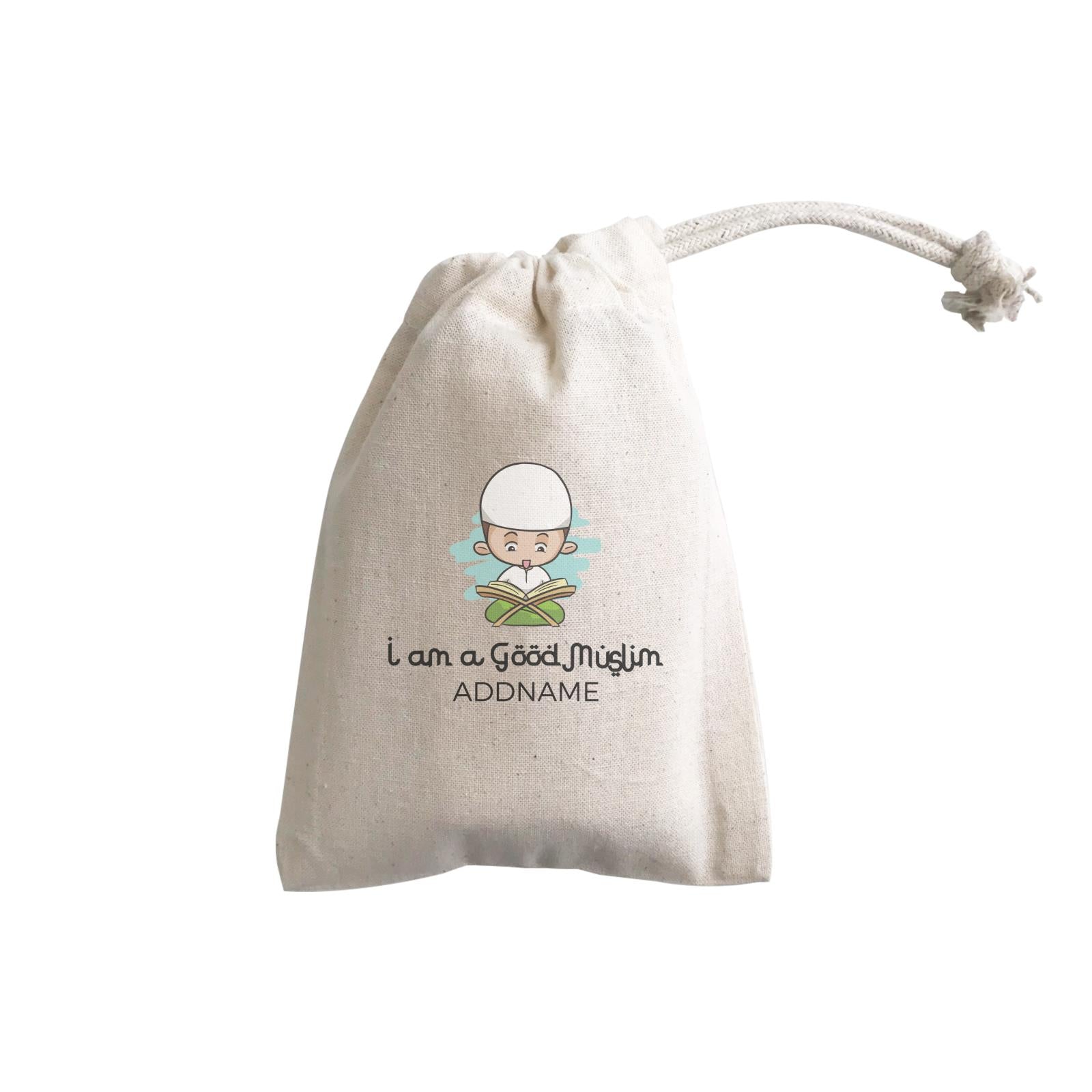 I Am a Good Muslim Man Reading Addname GP Gift Pouch