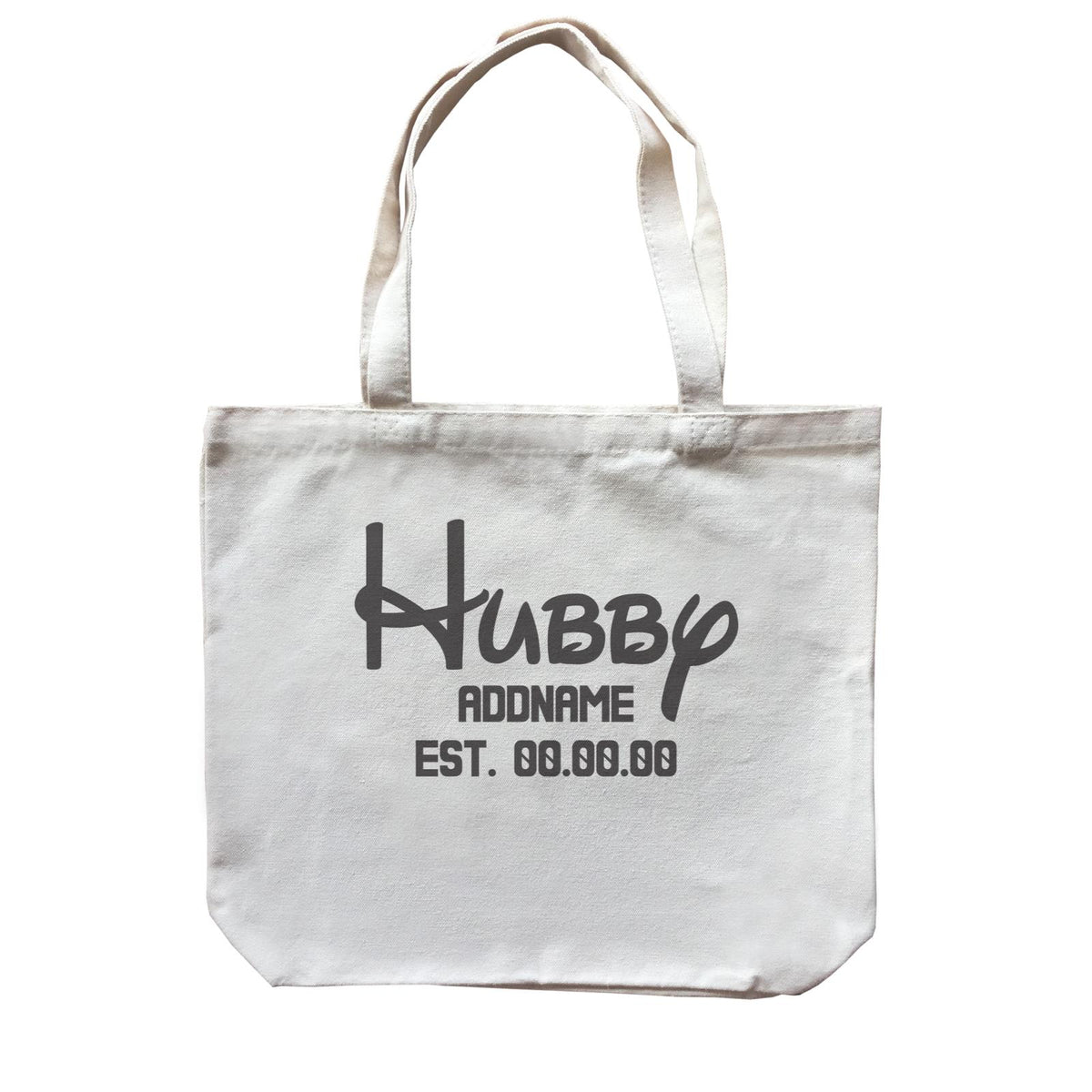 Husband and Wife Hubby Addname With Date Canvas Bag