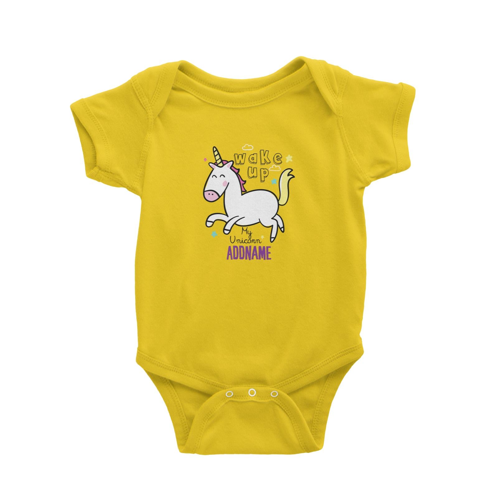 Cool Vibrant Series Wake Up My Unicorn Addname Baby Romper