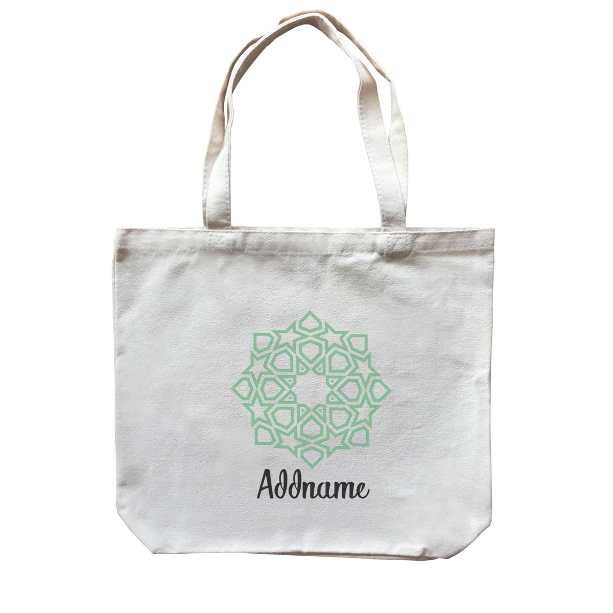 Raya Symbol Green Islamic Geometric Addname Accessories Canvas Bag