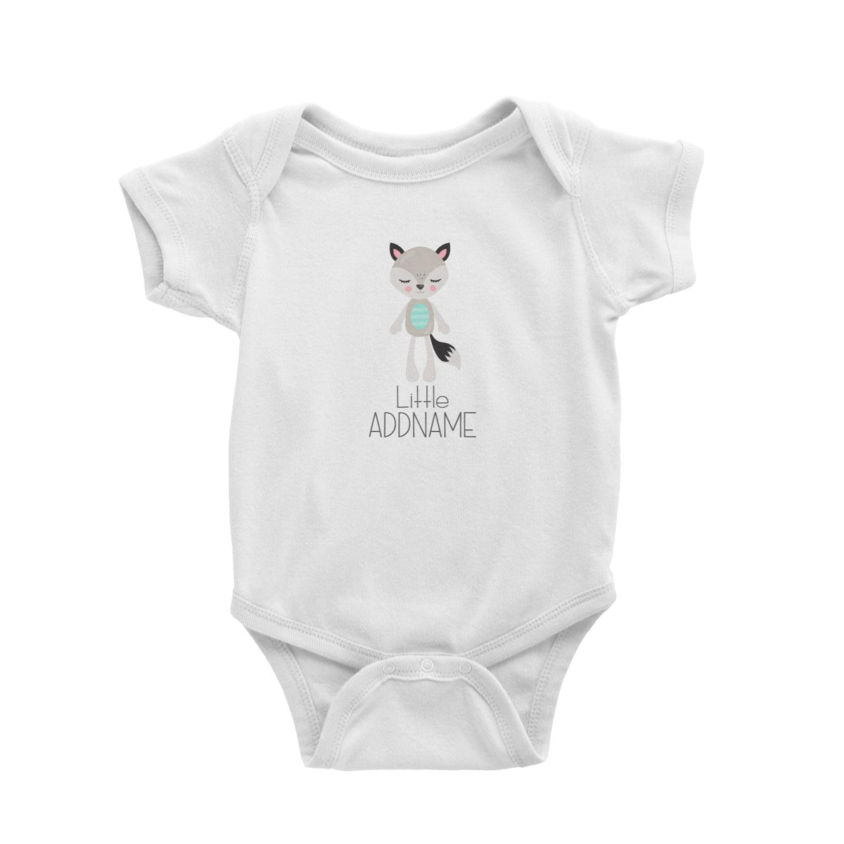 Nursery Animals Little Fox Addname White Baby Romper
