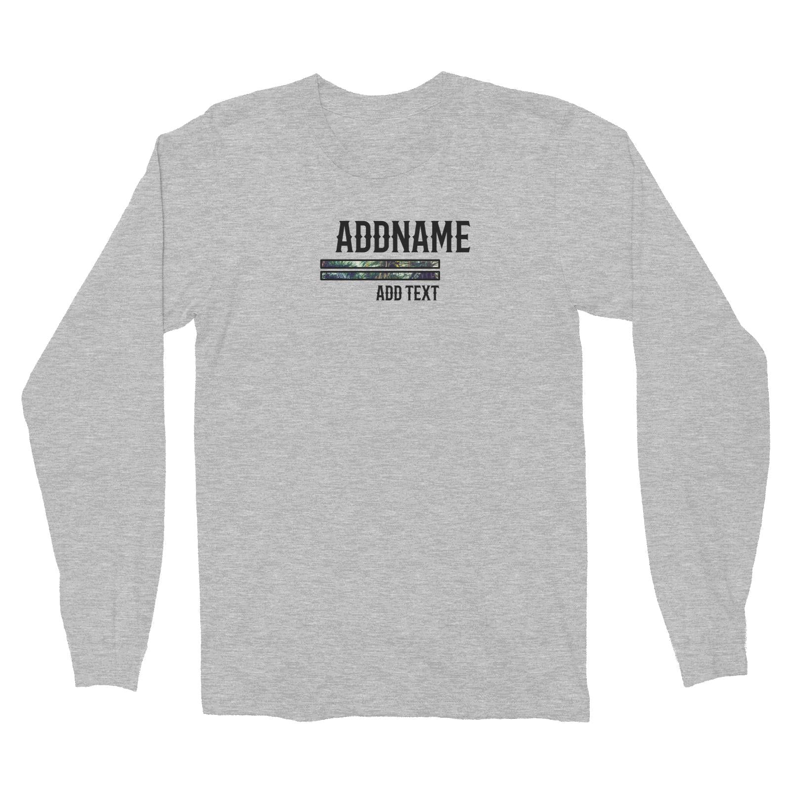 Beach Trees Bars Personalizable with Name Year and Text Long Sleeve Unisex T-Shirt