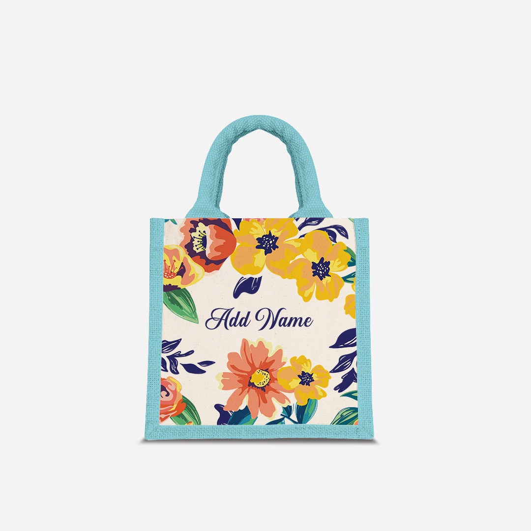 Deborah Series Half Lining Lunch Bag  - Teal Light Blue