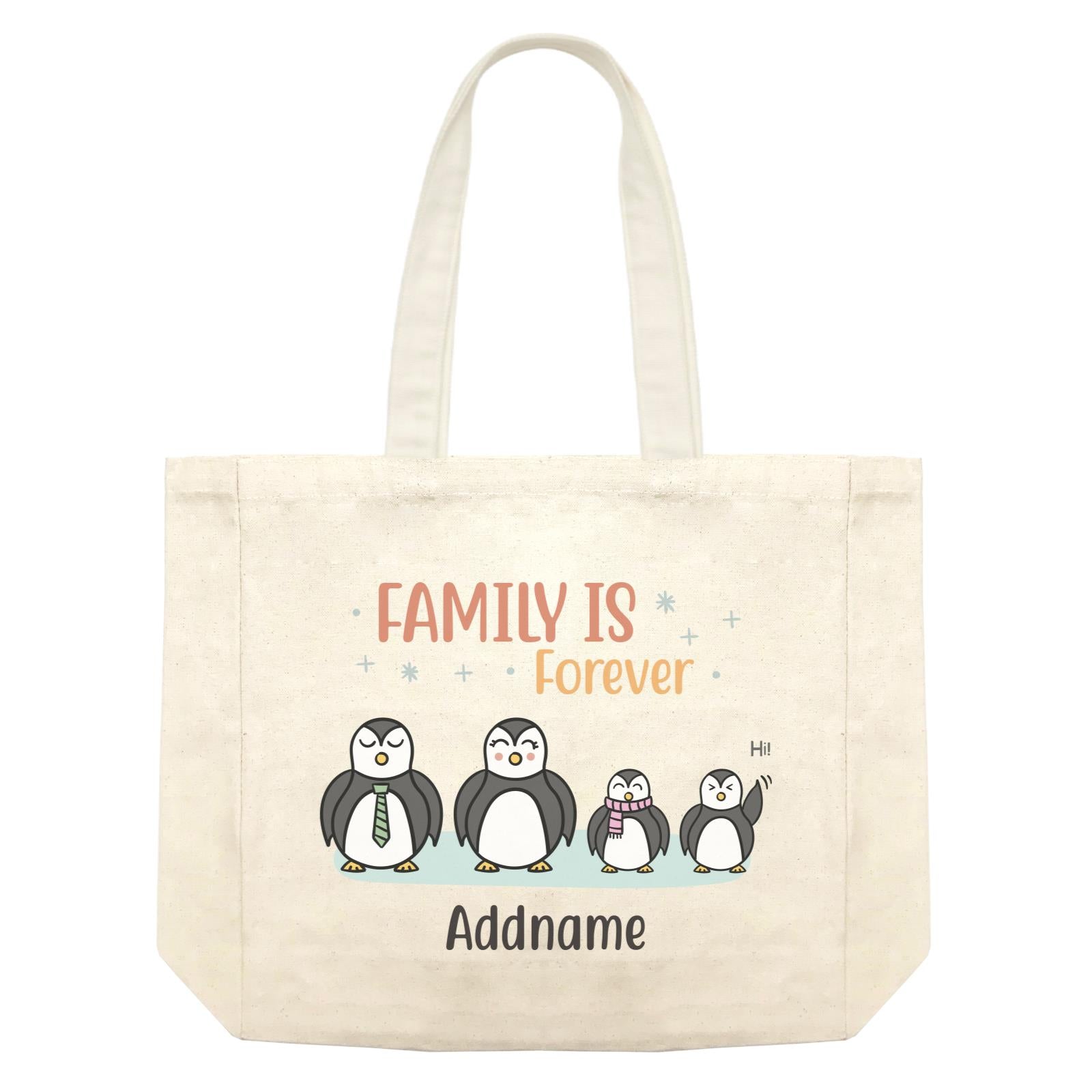 Penguin Family Family Is Forever Penguin Group Line Addname Shopping Bag