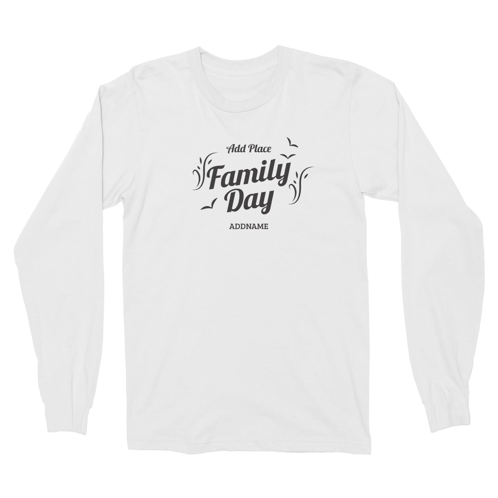 Family Day Flight Birds Icon Family Day Addname And Add Place Long Sleeve Unisex T-Shirt