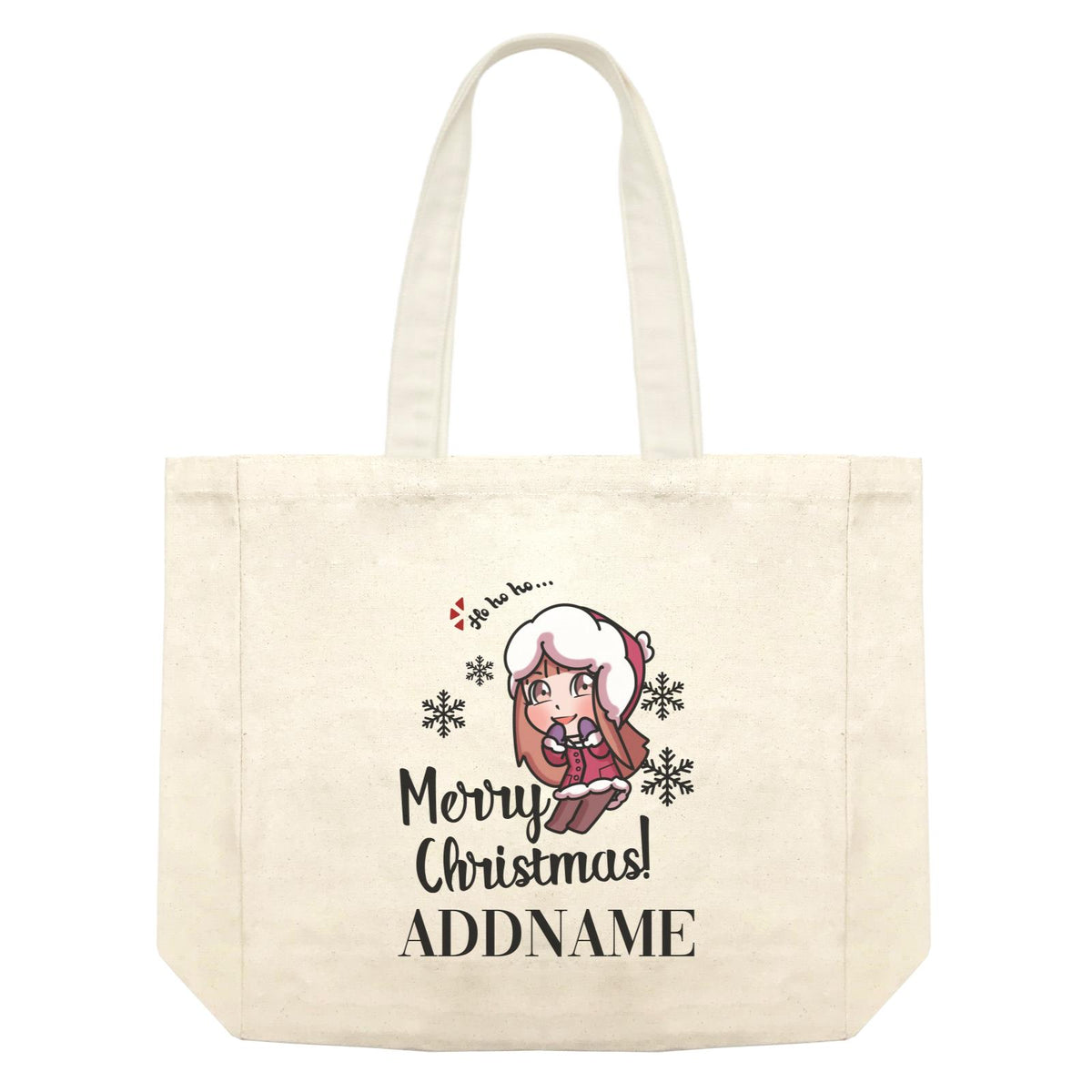 Xmas Christmas Chibi Family Little Girl Wishes Merry Christmas Shopping Bag