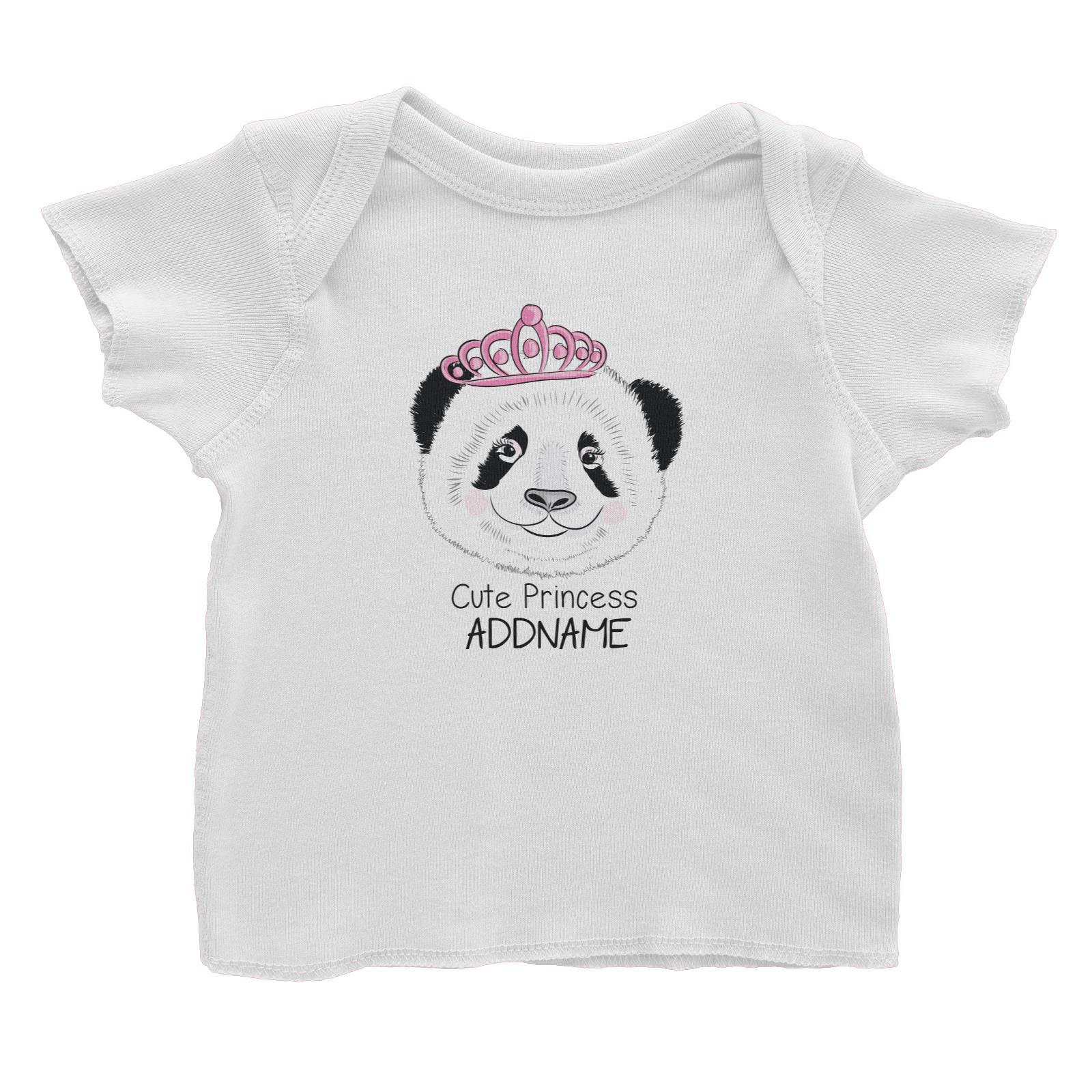 Cool Vibrant Series Cute Princess Panda Addname Baby T-Shirt